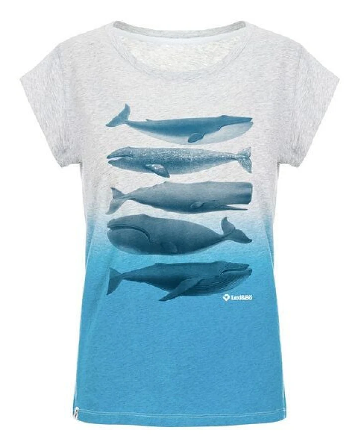 Lexi&Bö Whales T-Shirt Damen mit Effekt-Waschung