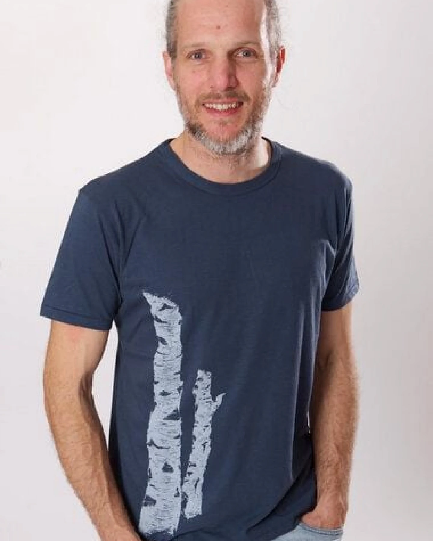 Life-Tree Bambus Shirt Fairwear für Herren "Birkenstamm" in Denim Blue/Charcoal/Leaf Green – Ansicht 3