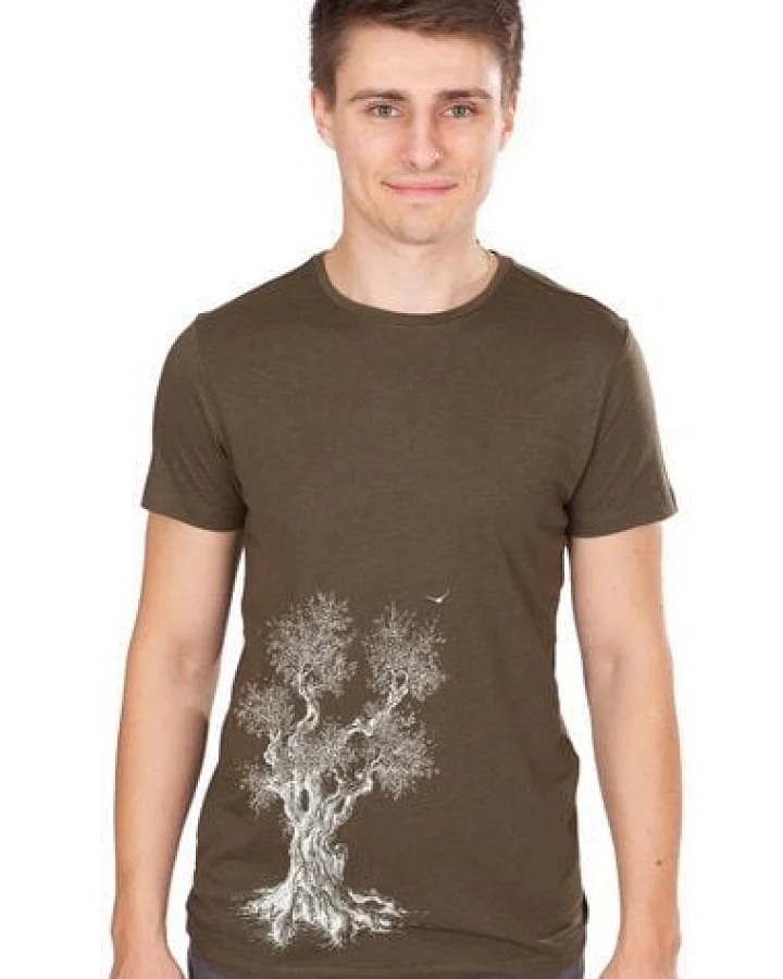 Life-Tree Ecovero Shirt für Herren "Olive Tree" Fern Green