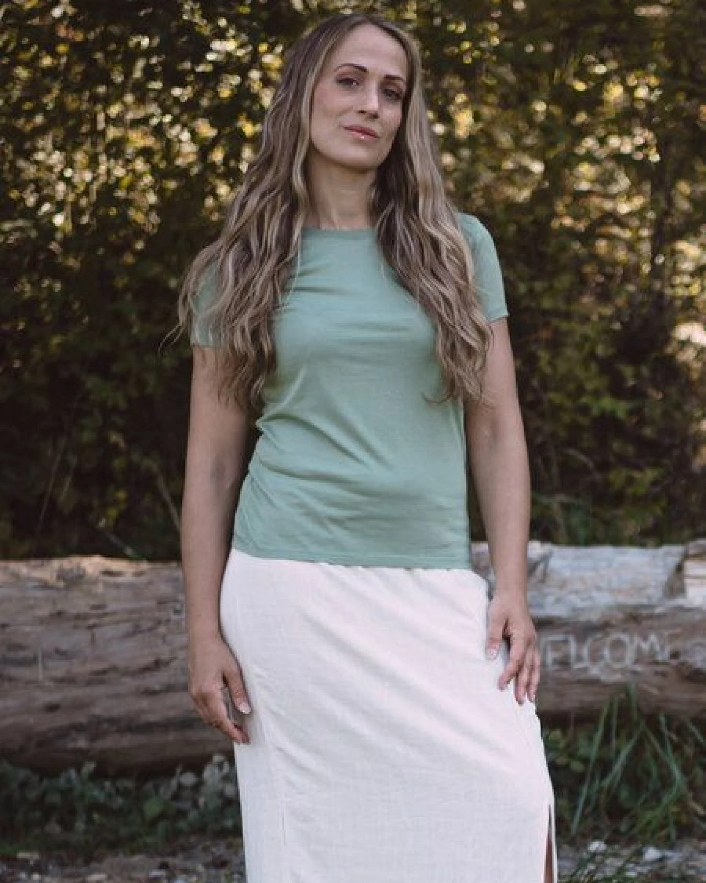 Life-Tree Fairwear Bambus Basic Shirt Women Petrol Blue/Bamboo Green – Ansicht 4