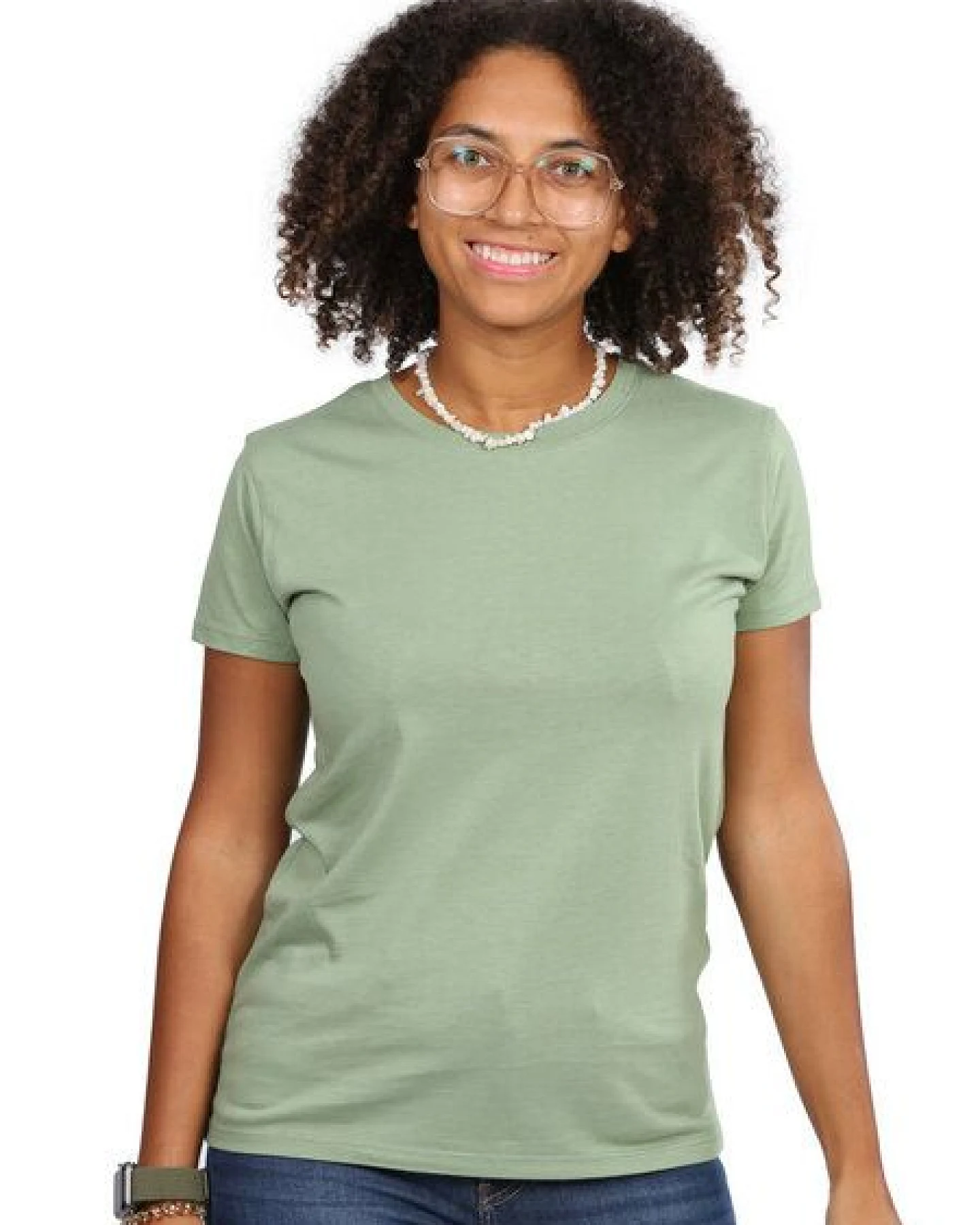 Life-Tree Fairwear Bambus Basic Shirt Women Petrol Blue/Bamboo Green – Ansicht 3