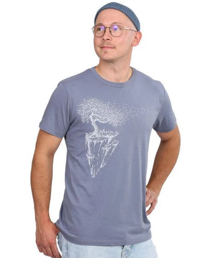 Life-Tree Fairwear Bambus Shirt Men Charcoal Grey Maple Island