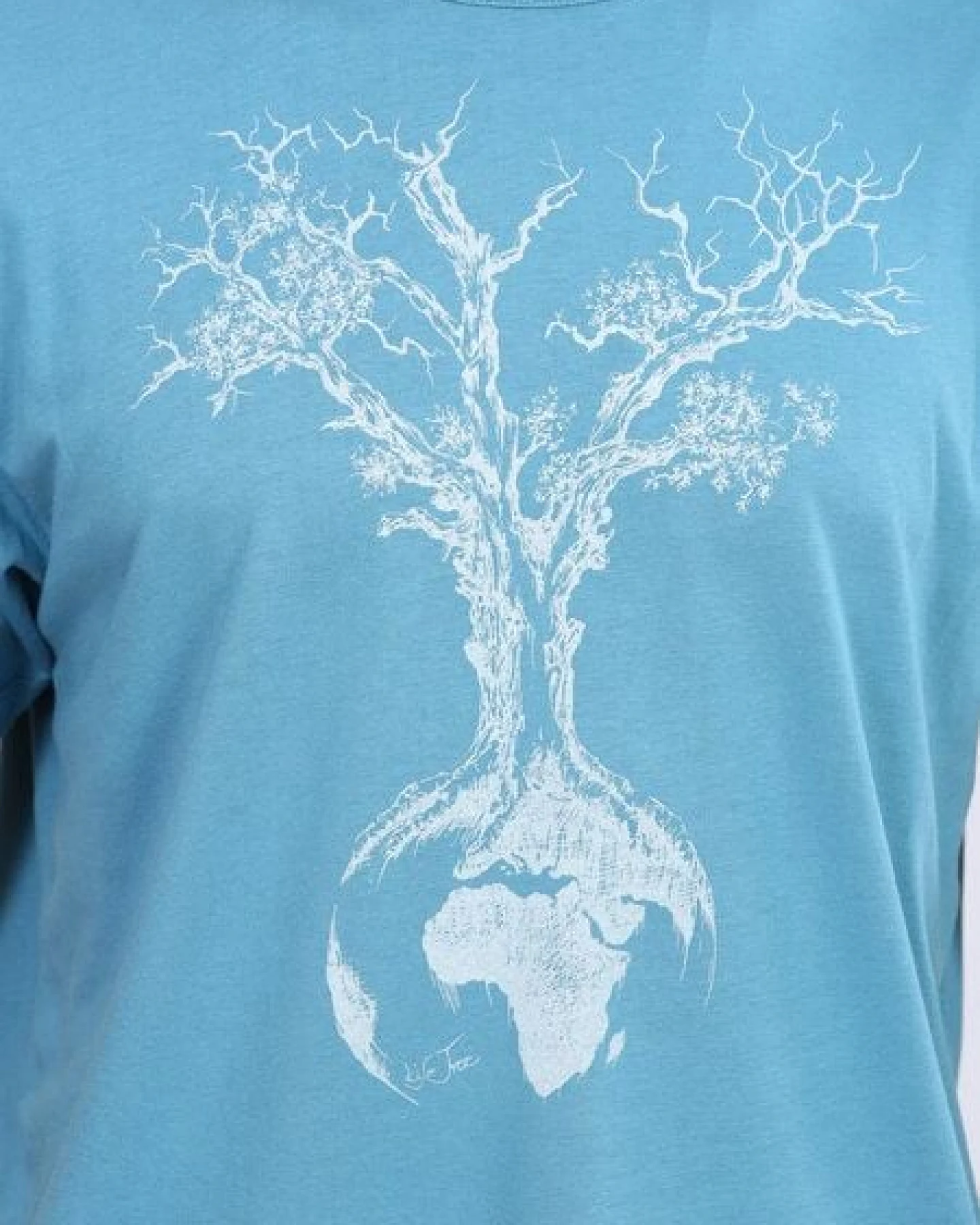 Life-Tree Fairwear Bambus Shirt Men Petrol Blue Weltenbaum – Ansicht 3