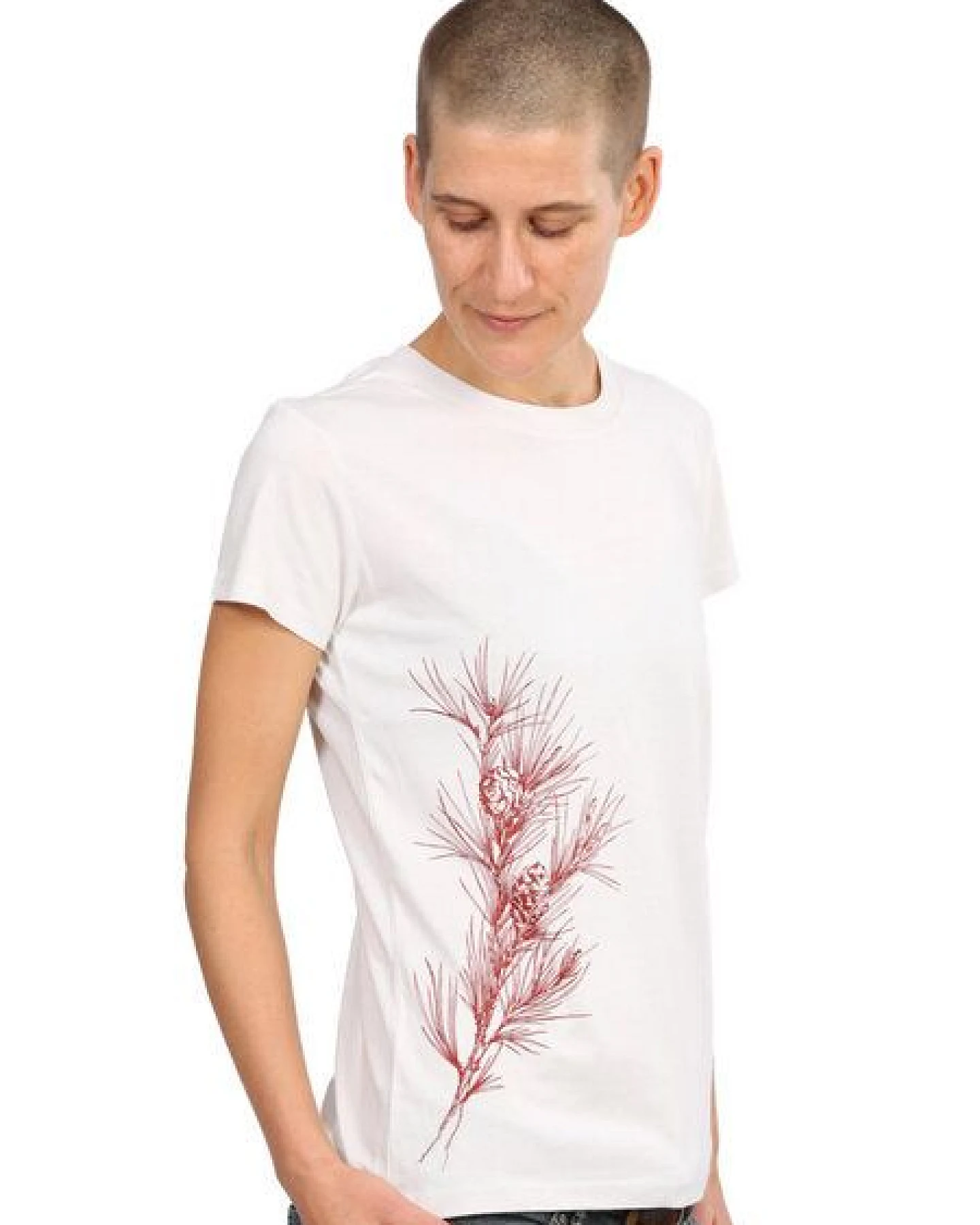 Life-Tree Fairwear Bambus Shirt Women Warm White Pine Branch – Ansicht 2