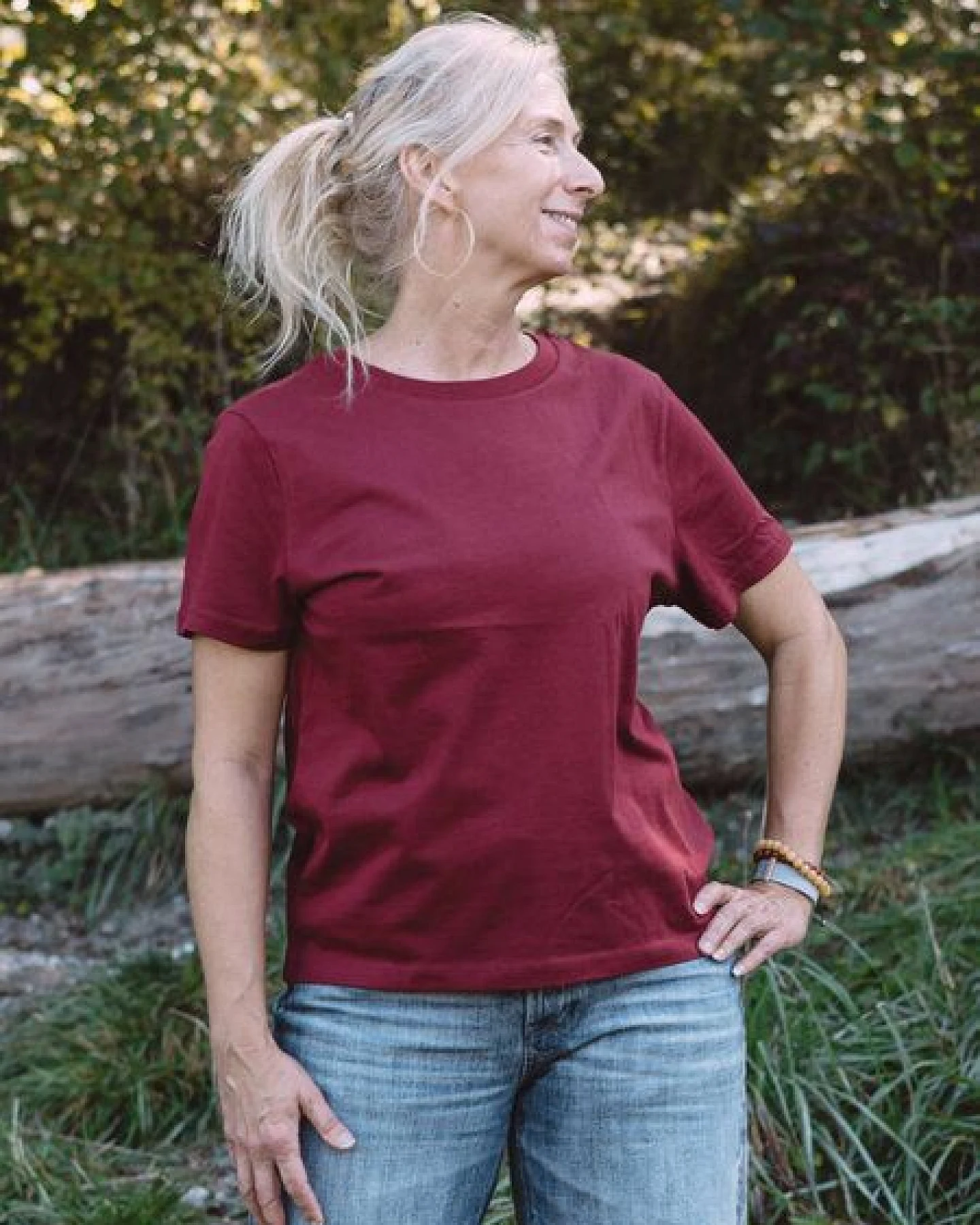 Life-Tree Fairwear Organic Basic Shirt Women Burgundy – Ansicht 3