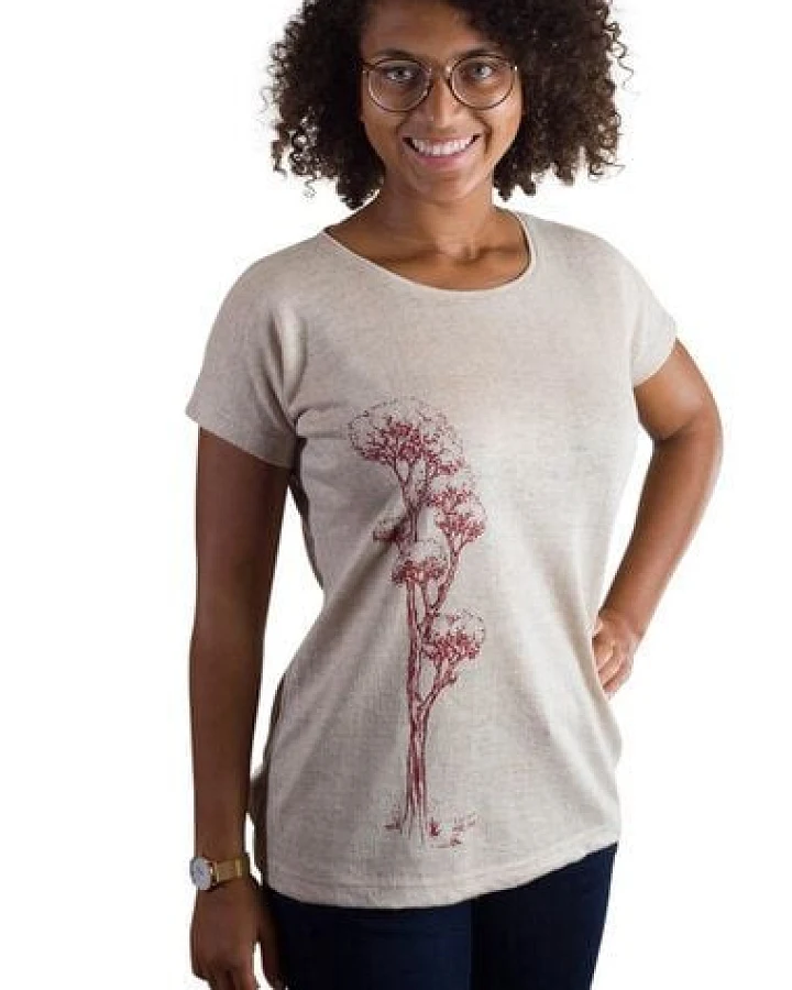 Life-Tree Hanf Shirt für Damen "Rising" in Natur