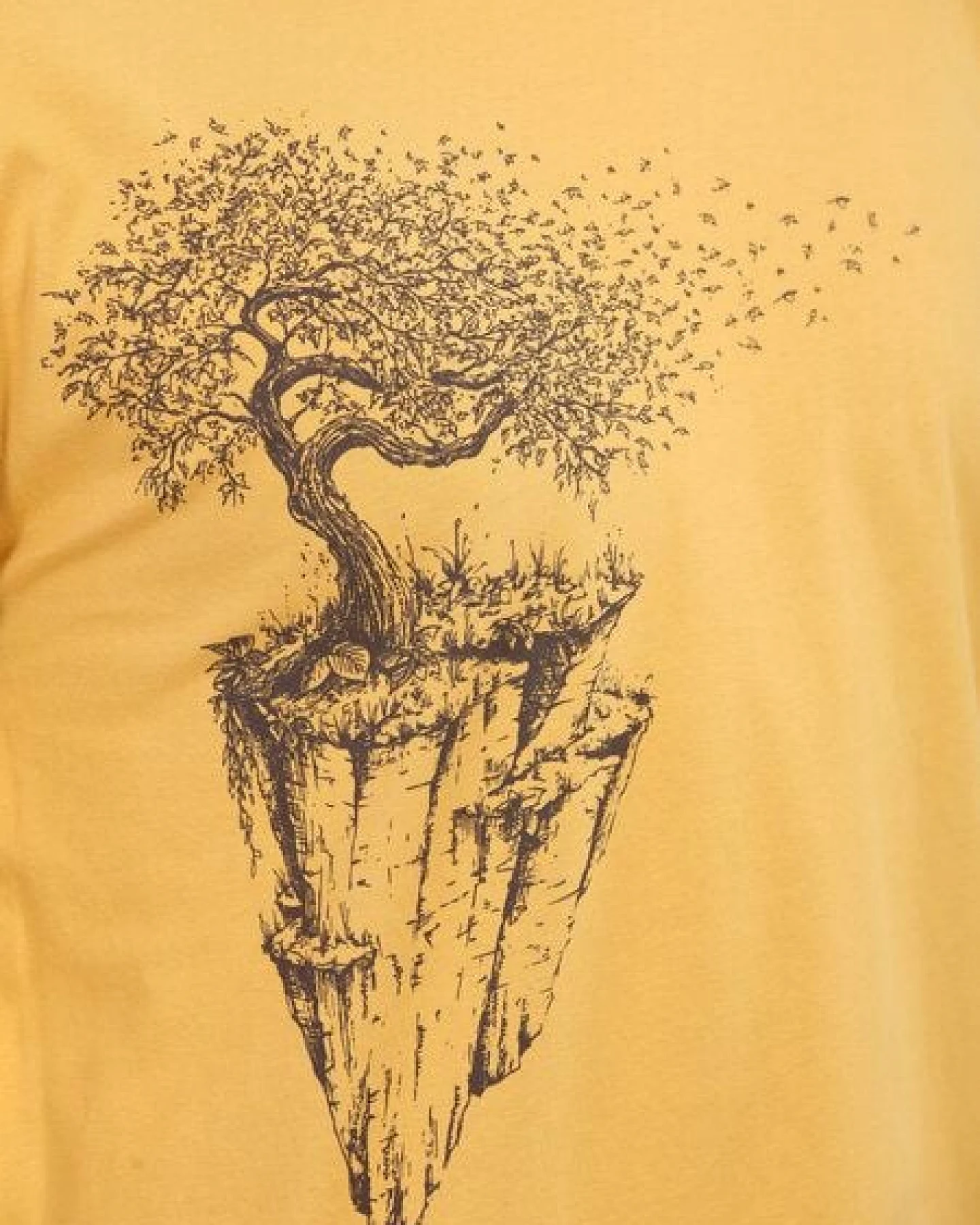 Life-Tree Longsleeve aus Biobaumwolle Fairwear für Herren "Maple Island" in Faded Yellow – Ansicht 4