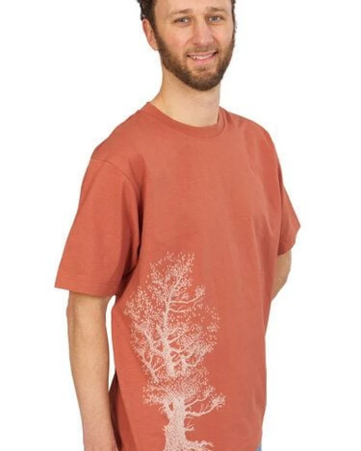 Life-Tree Organic Fairwear Heavy Shirt Men Herritage Brown Pine Tree