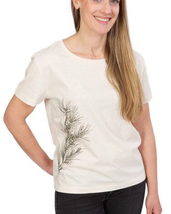 Life-Tree Organic Fairwear Loose Fit Shirt Women Natural Raw Pine Branch
