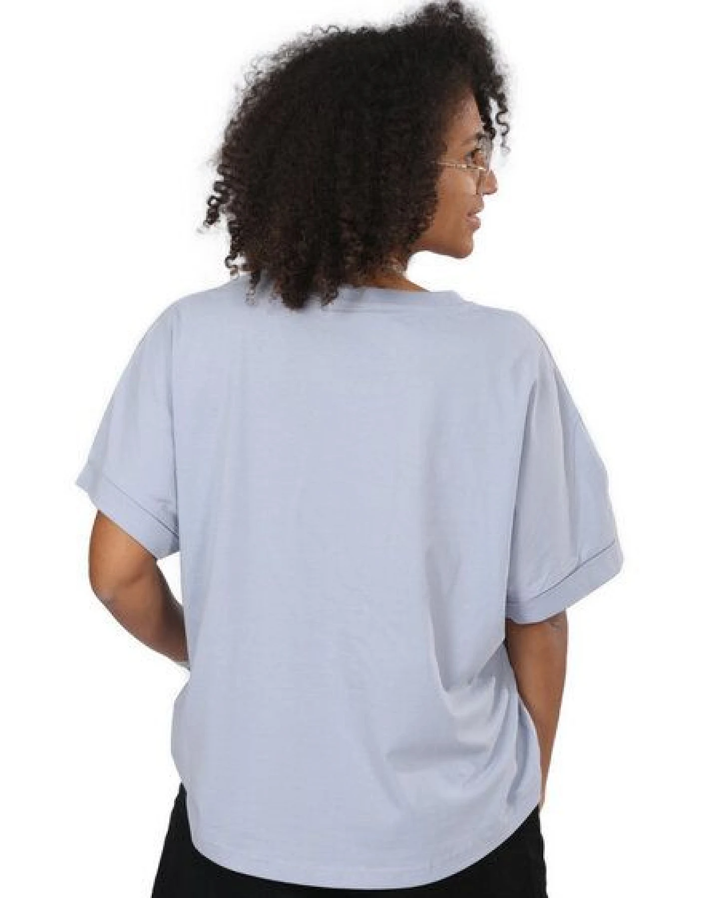 Life-Tree Organic Fairwear Oversize Fit Shirt Women "YinYang" in Navy Blue/ Serena Blue – Ansicht 4