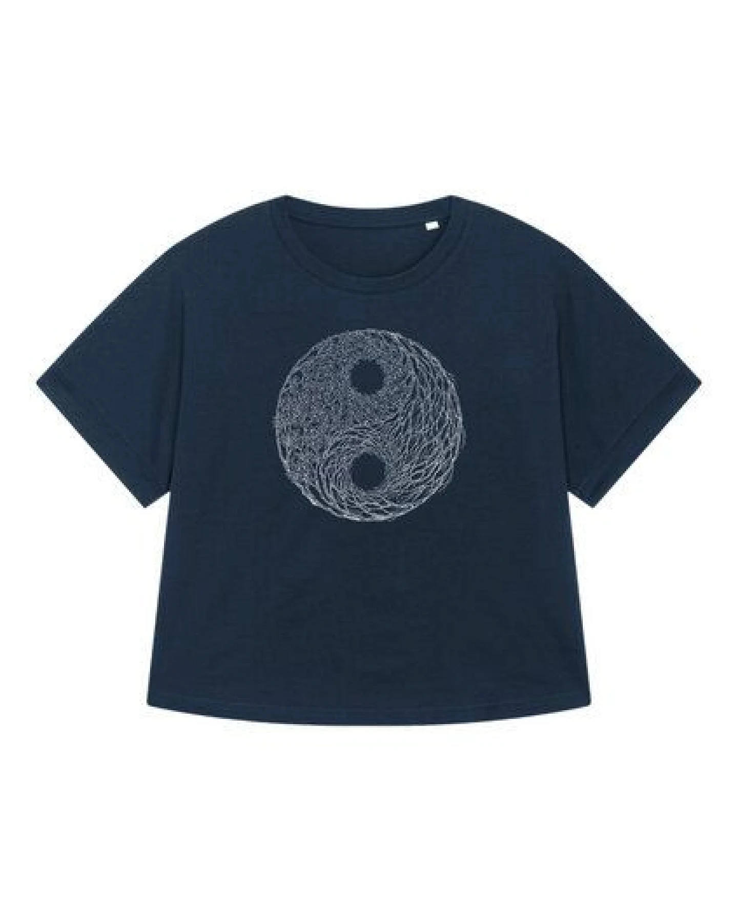 Life-Tree Organic Fairwear Shirt Women Fairwear Organic Oversized YinYang Light /hellblau – Ansicht 3