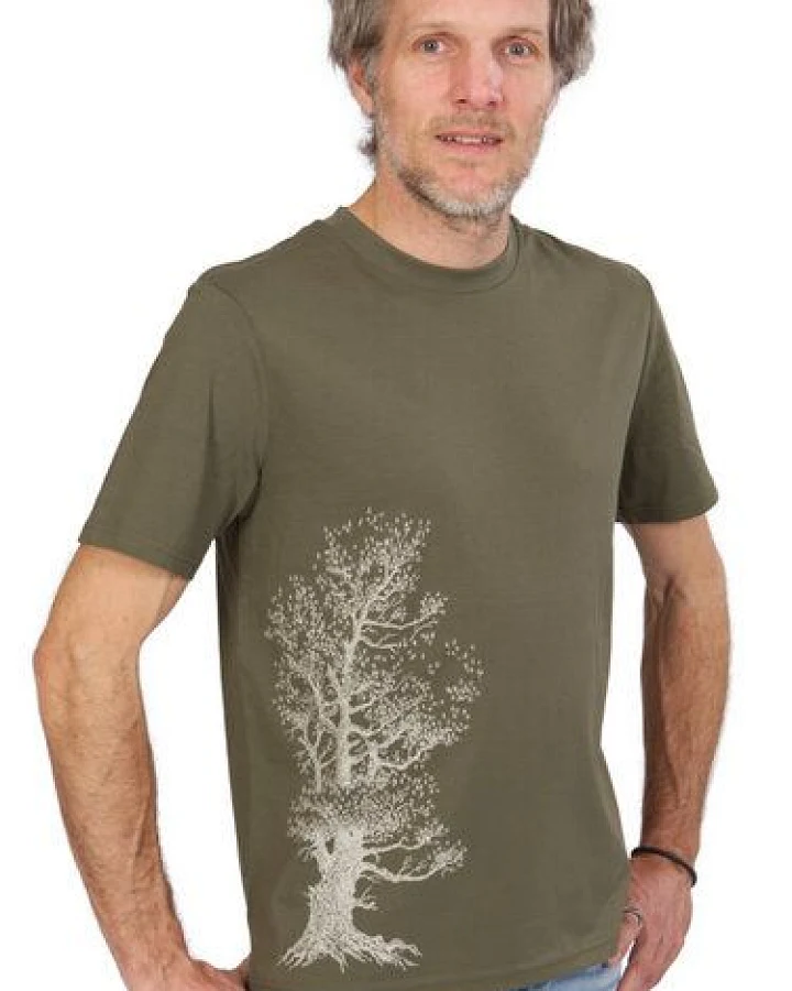 Life-Tree Organic Fairwear Shirt Men Khaki Pine Tree