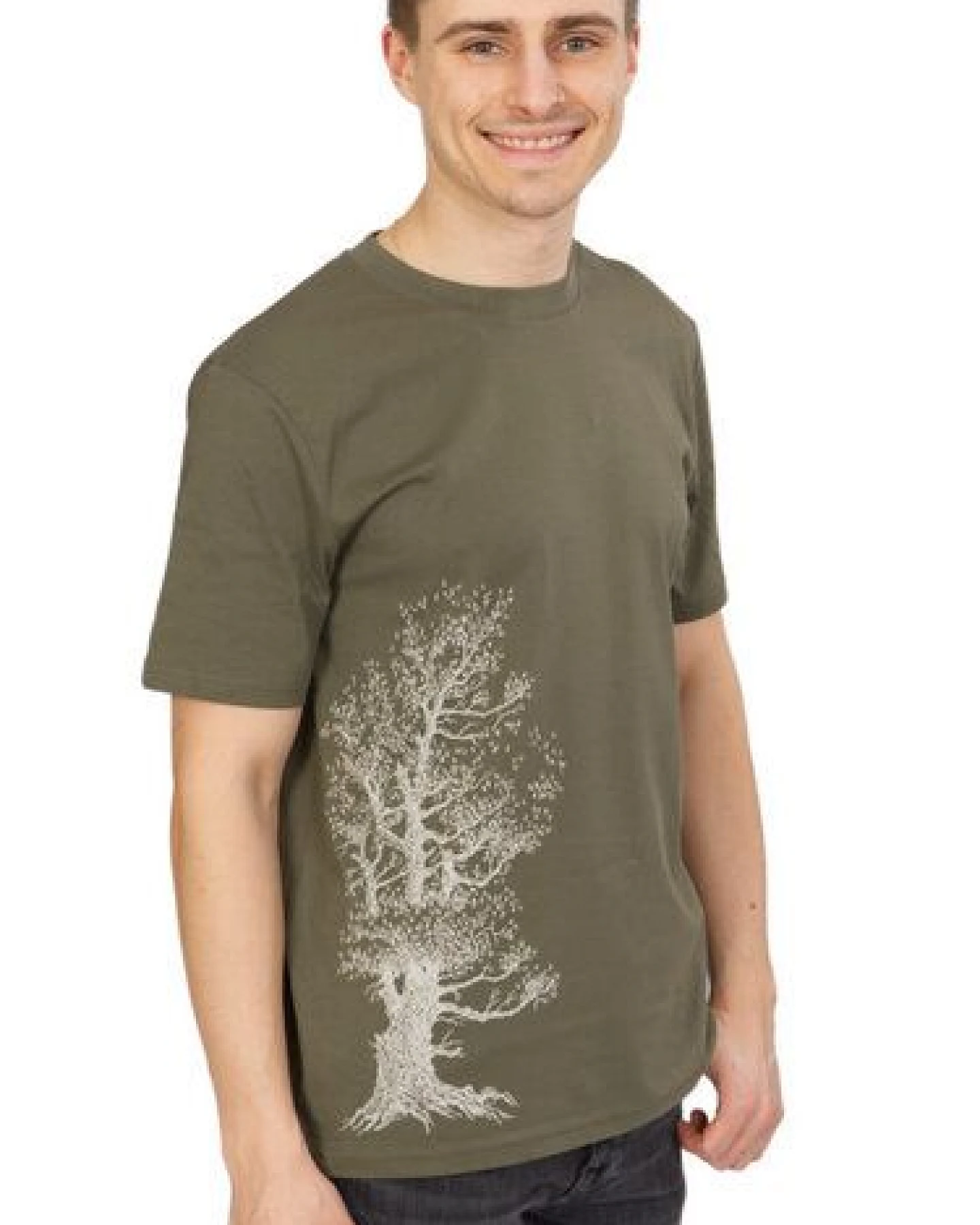 Life-Tree Organic Fairwear Shirt Men Khaki Pine Tree – Ansicht 2