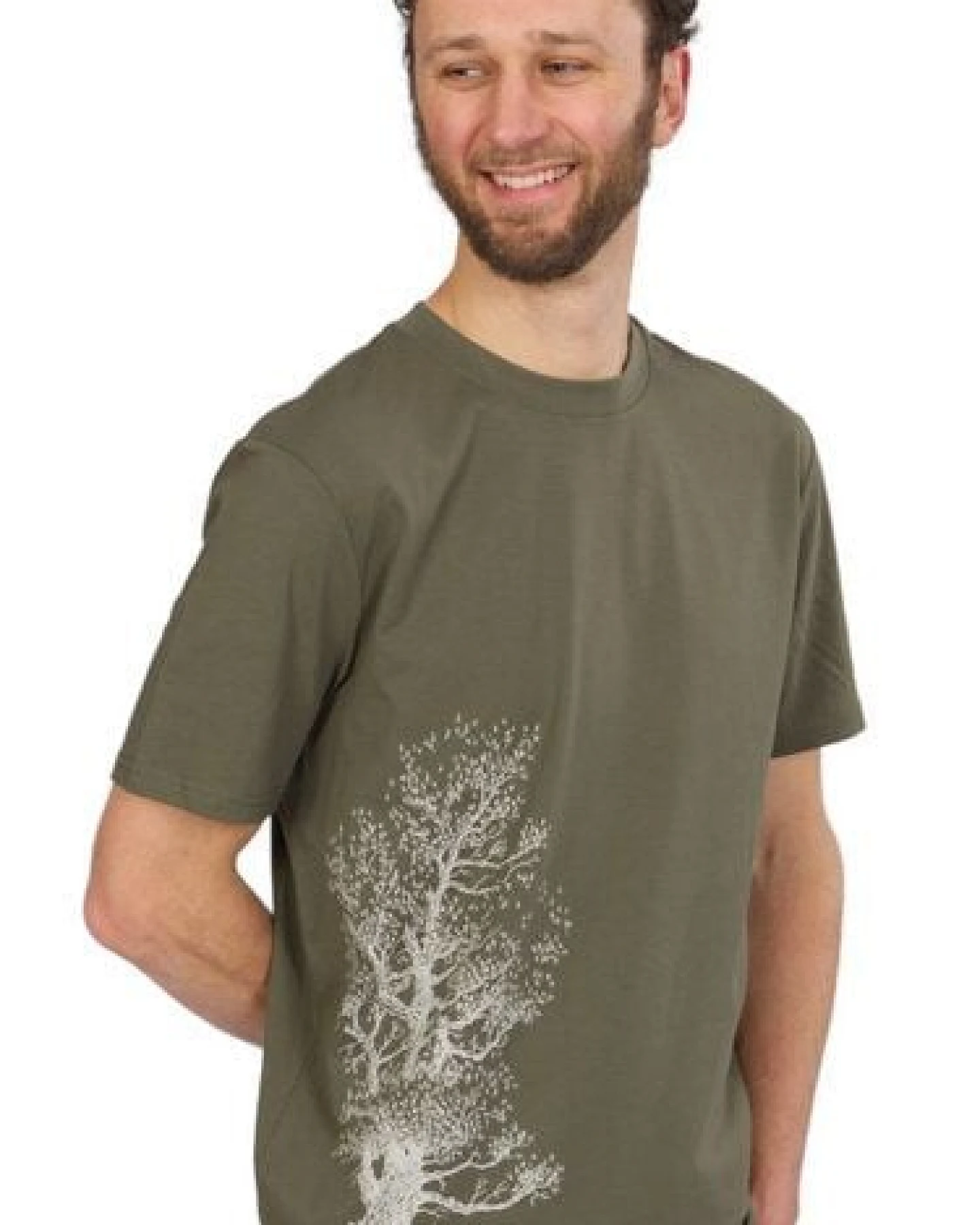 Life-Tree Organic Fairwear Shirt Men Khaki Pine Tree – Ansicht 3