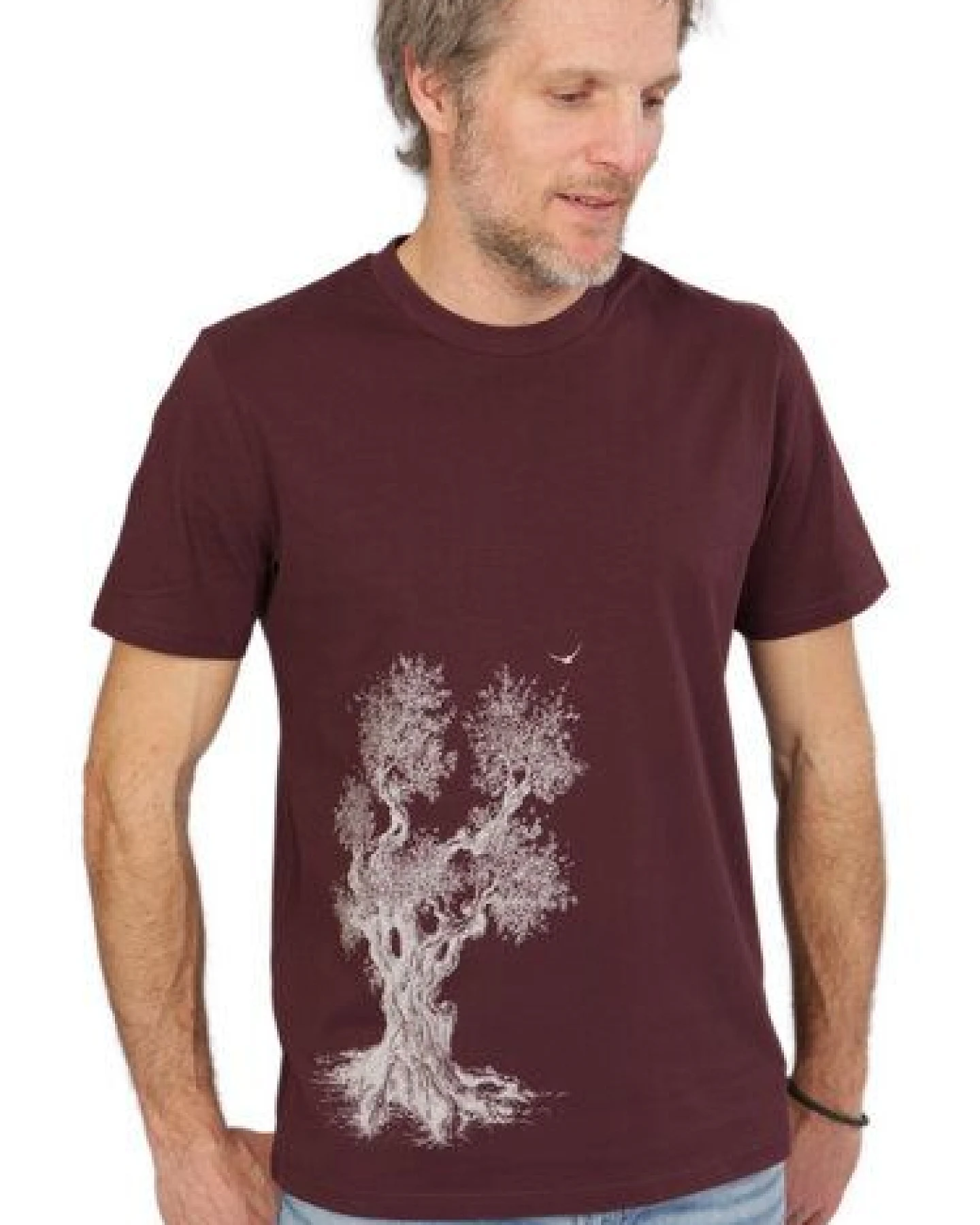 Life-Tree Organic Fairwear Shirt Men Red Brown Olive Tree – Ansicht 2