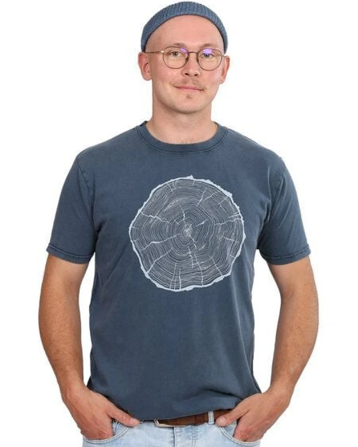 Life-Tree Organic Fairwear Shirt Men Stone Washed Blue BigSlice