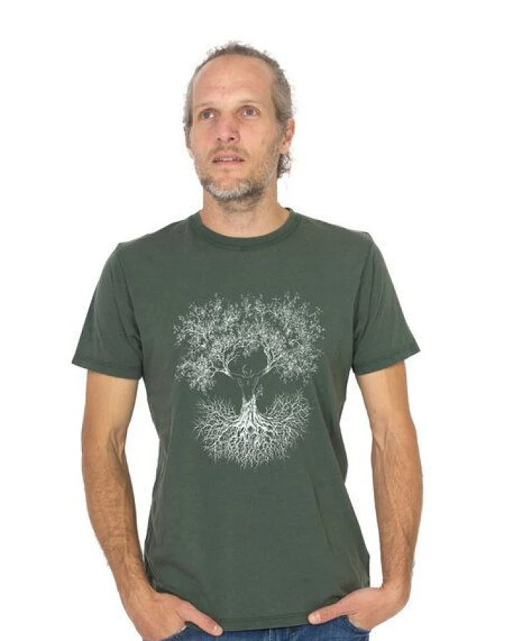 Life-Tree Organic Fairwear Shirt Men Stone Washed Green Fusion