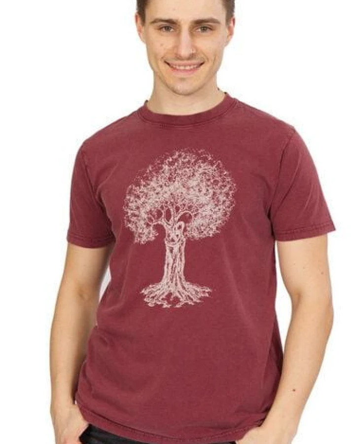 Life-Tree Organic Fairwear Shirt Men Stone Washed Red Treehugger