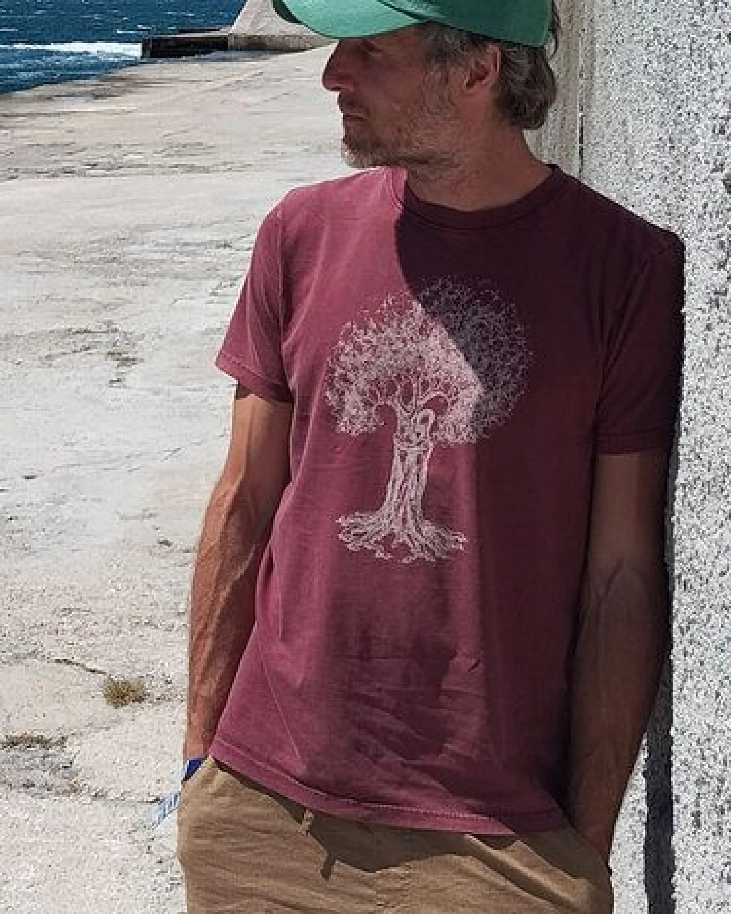 Life-Tree Organic Fairwear Shirt Men Stone Washed Red Treehugger – Ansicht 2