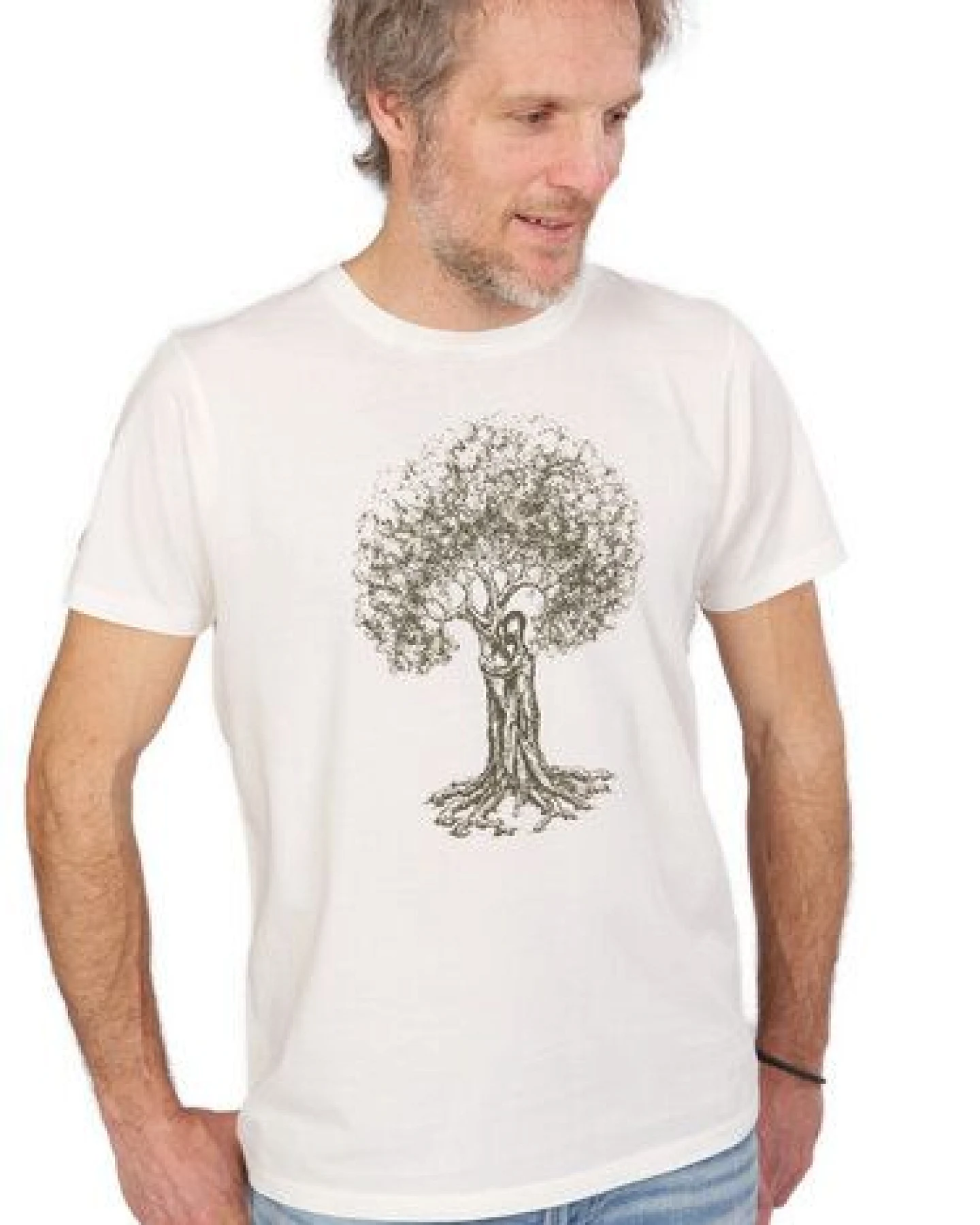 Life-Tree Organic Fairwear Shirt Men Stone Washed White Treehugger – Ansicht 2
