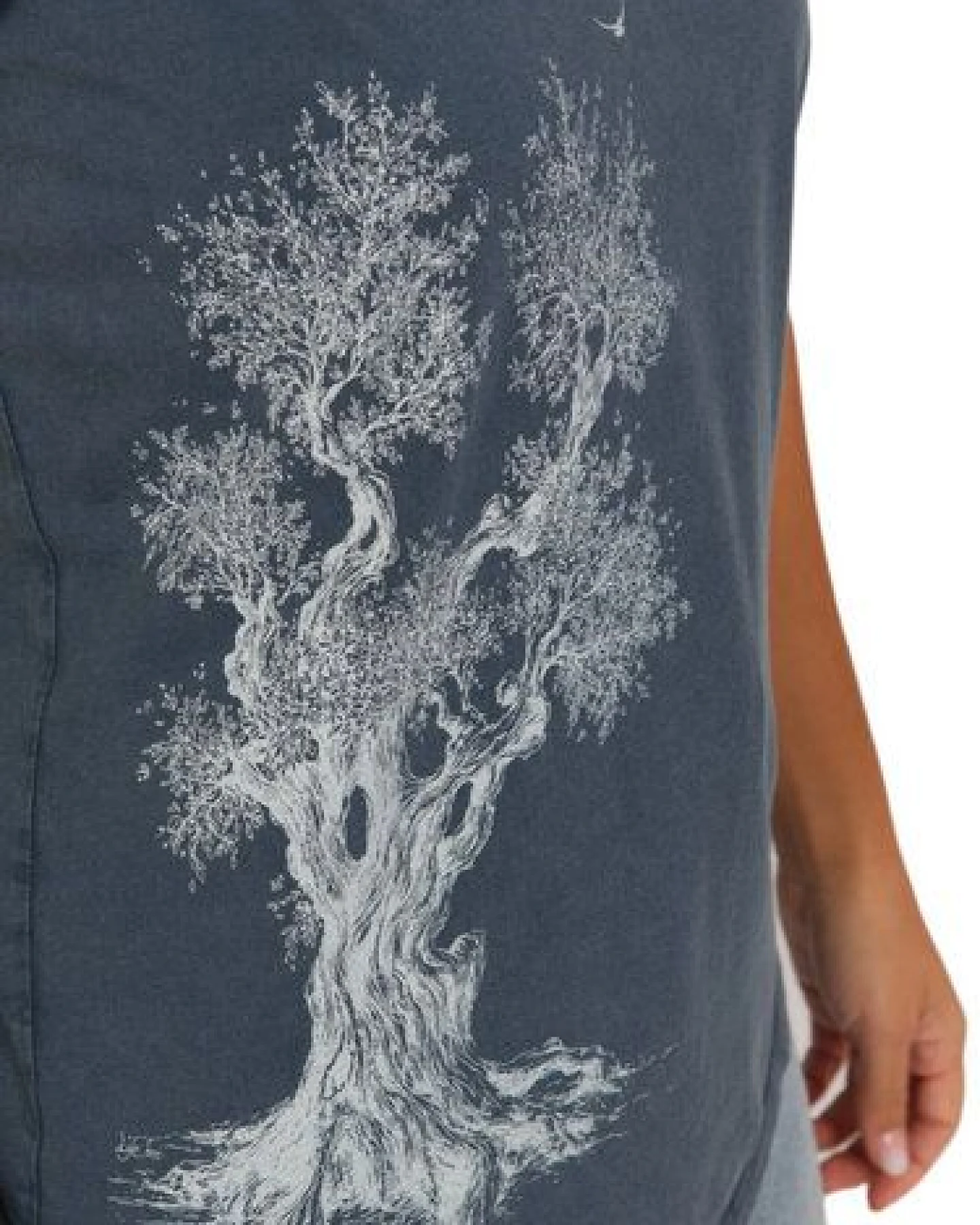 Life-Tree Organic Fairwear Shirt Women "Olive Tree" in Washed Blue/Green/Red – Ansicht 4