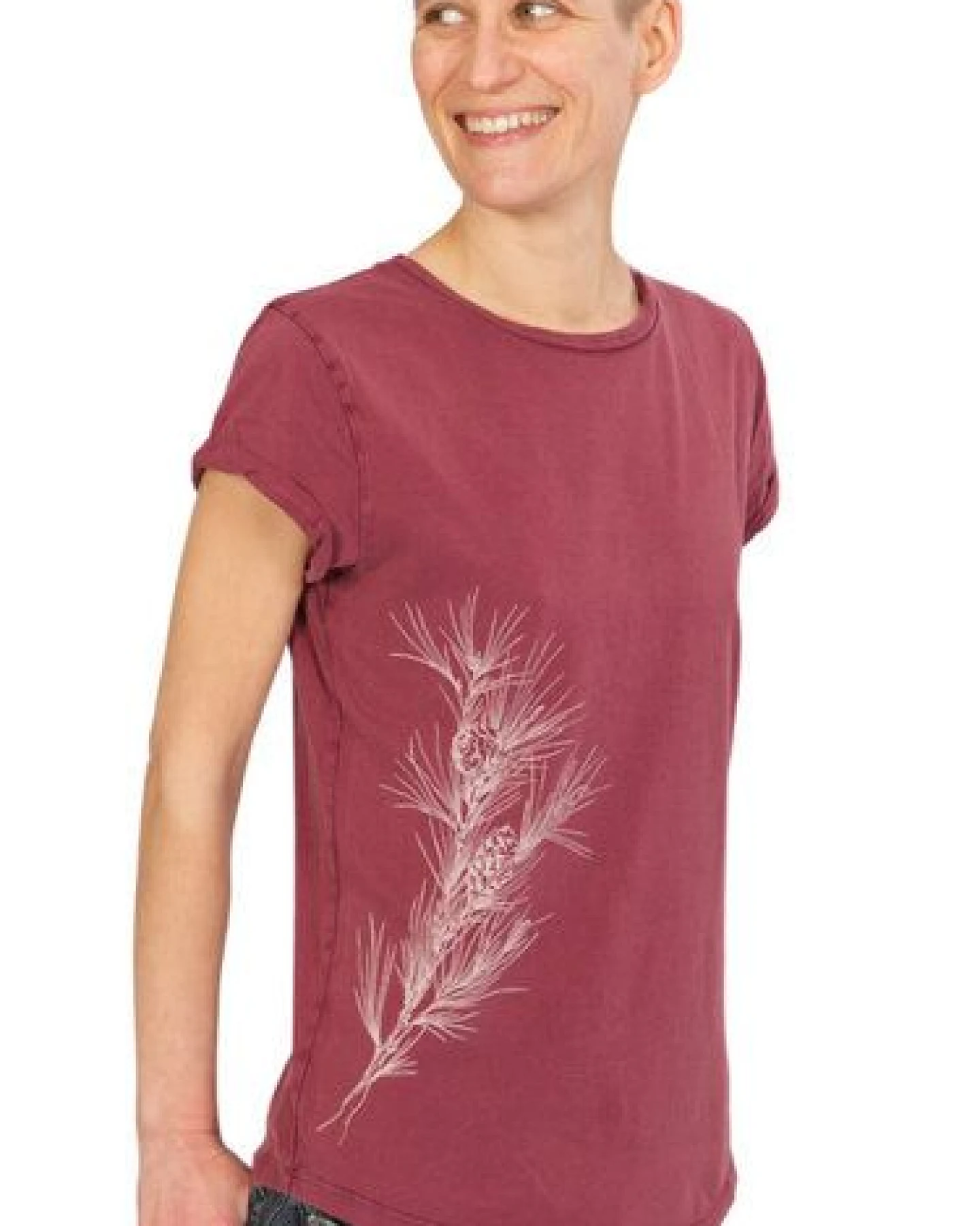 Life-Tree Organic Fairwear Shirt Women Washed Red Pine Branch – Ansicht 2