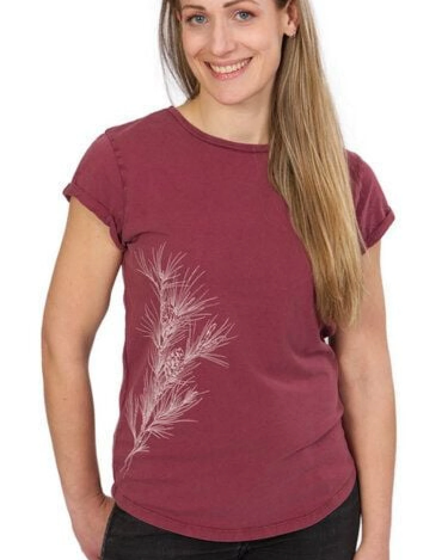 Life-Tree Organic Fairwear Shirt Women Washed Red Pine Branch – Ansicht 3