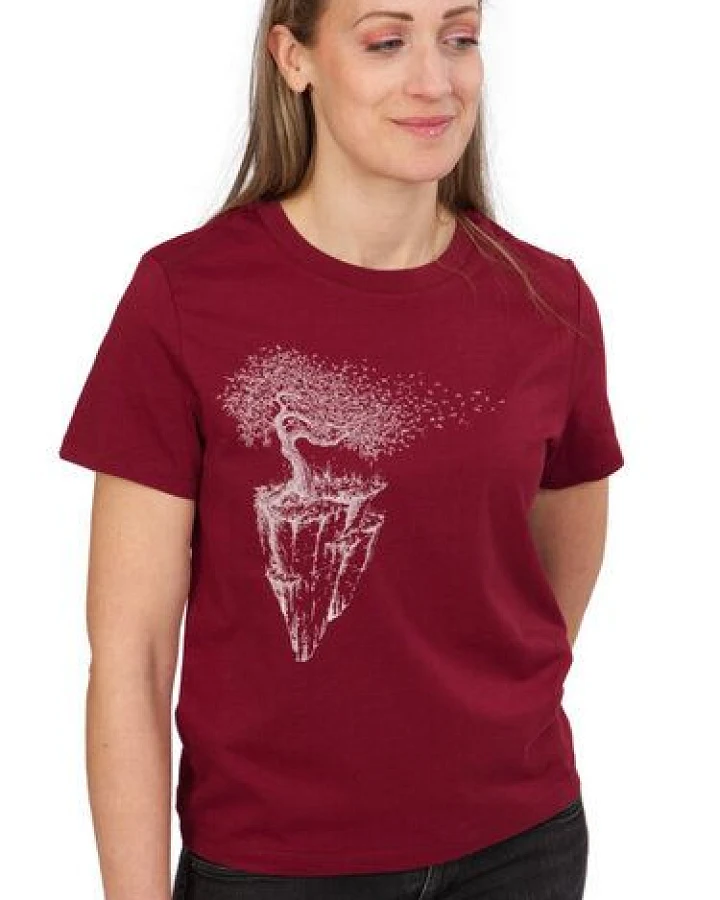 Life-Tree Organic Fairwear Shirt Women Fairwear Organic Burgundy Maple Island