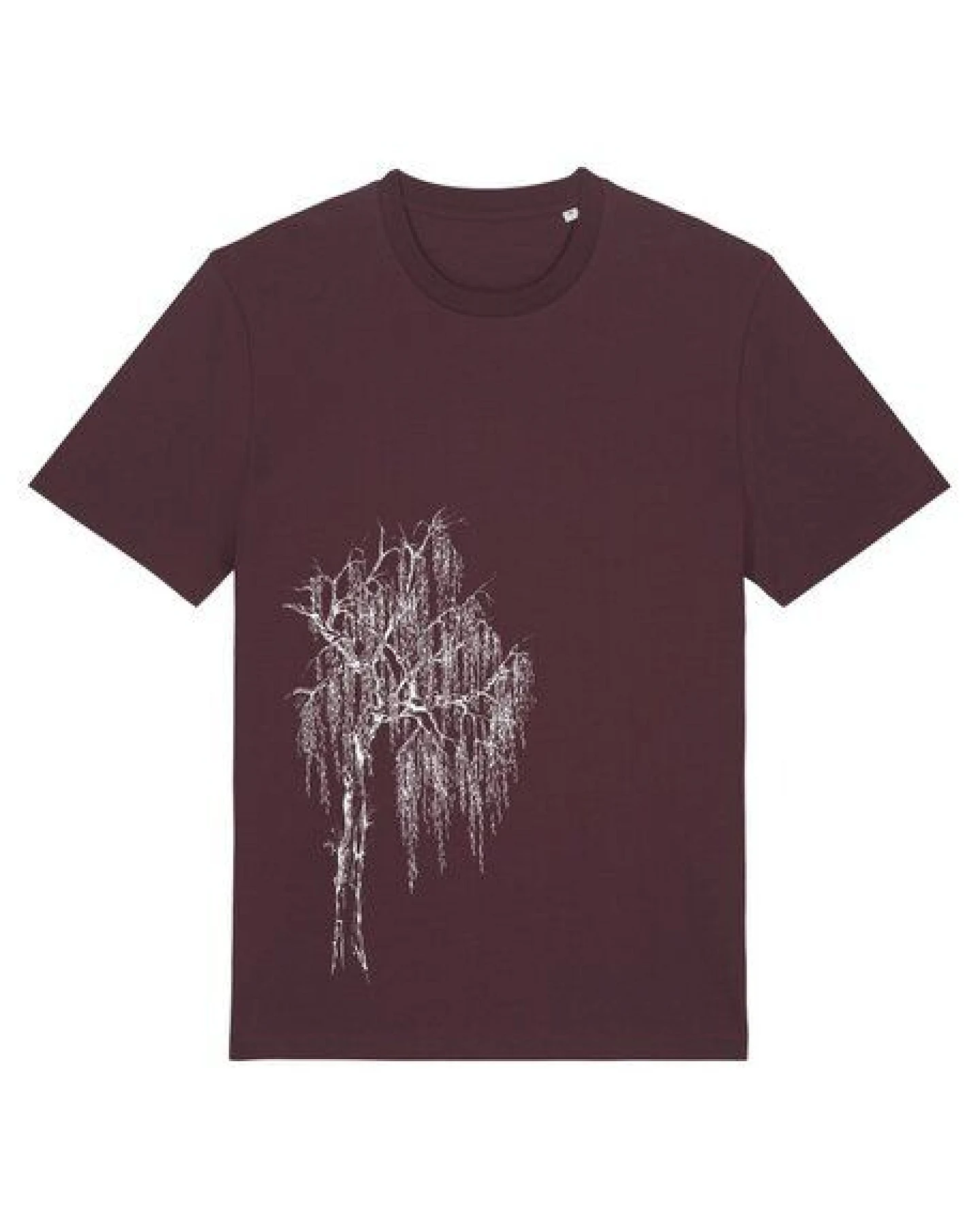 Life-Tree Shirt aus Biobaumwolle Fairwear für Herren "Trauerweide" in Red Brown – Ansicht 2