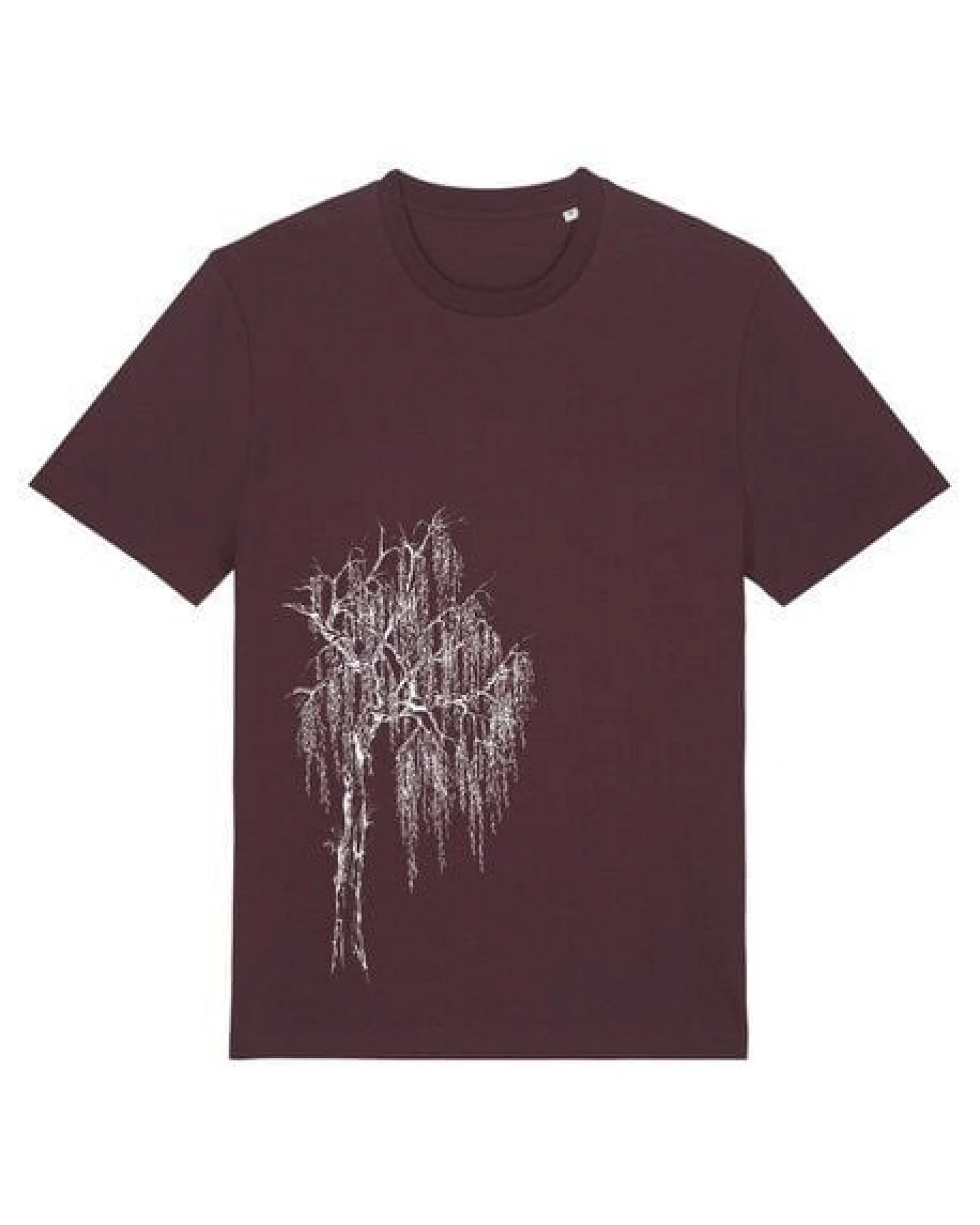 Life-Tree Shirt aus Biobaumwolle Fairwear für Herren "Trauerweide" in Red Brown – Ansicht 2