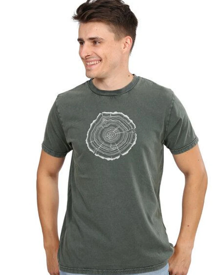 Life-Tree Fairwear Organic Shirt Men Stone Washed Green Treeslice / Weiss / Blau / Rot