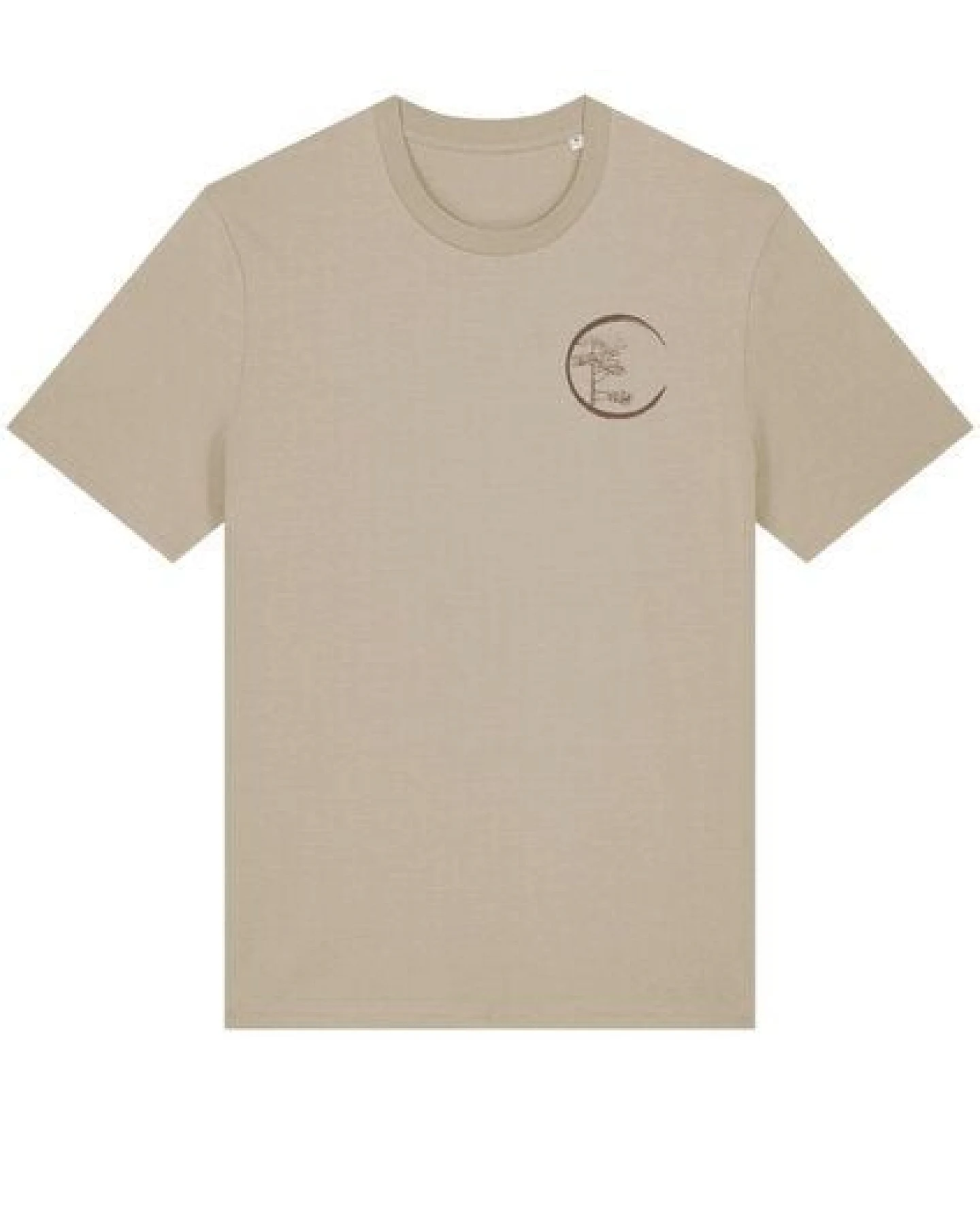 Life-Tree Shirt aus Biobaumwolle mit Brustmotiv für Herren "Circle" Burgundy / Ocre / Desert Dust beige – Ansicht 4