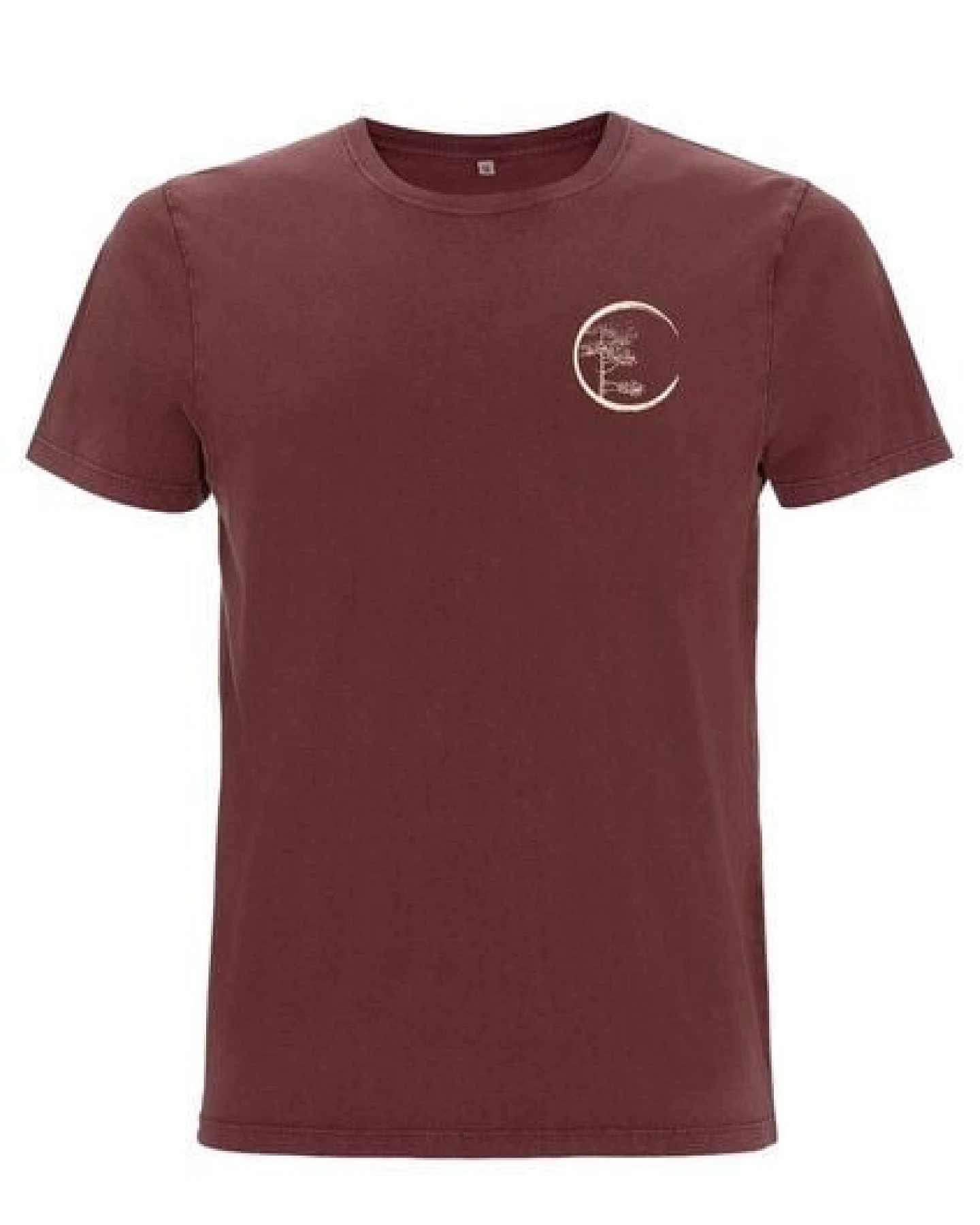 Life-Tree Shirt aus Biobaumwolle mit Brustmotiv für Herren "Circle" Stone Washed Green/Red/Blue – Ansicht 3