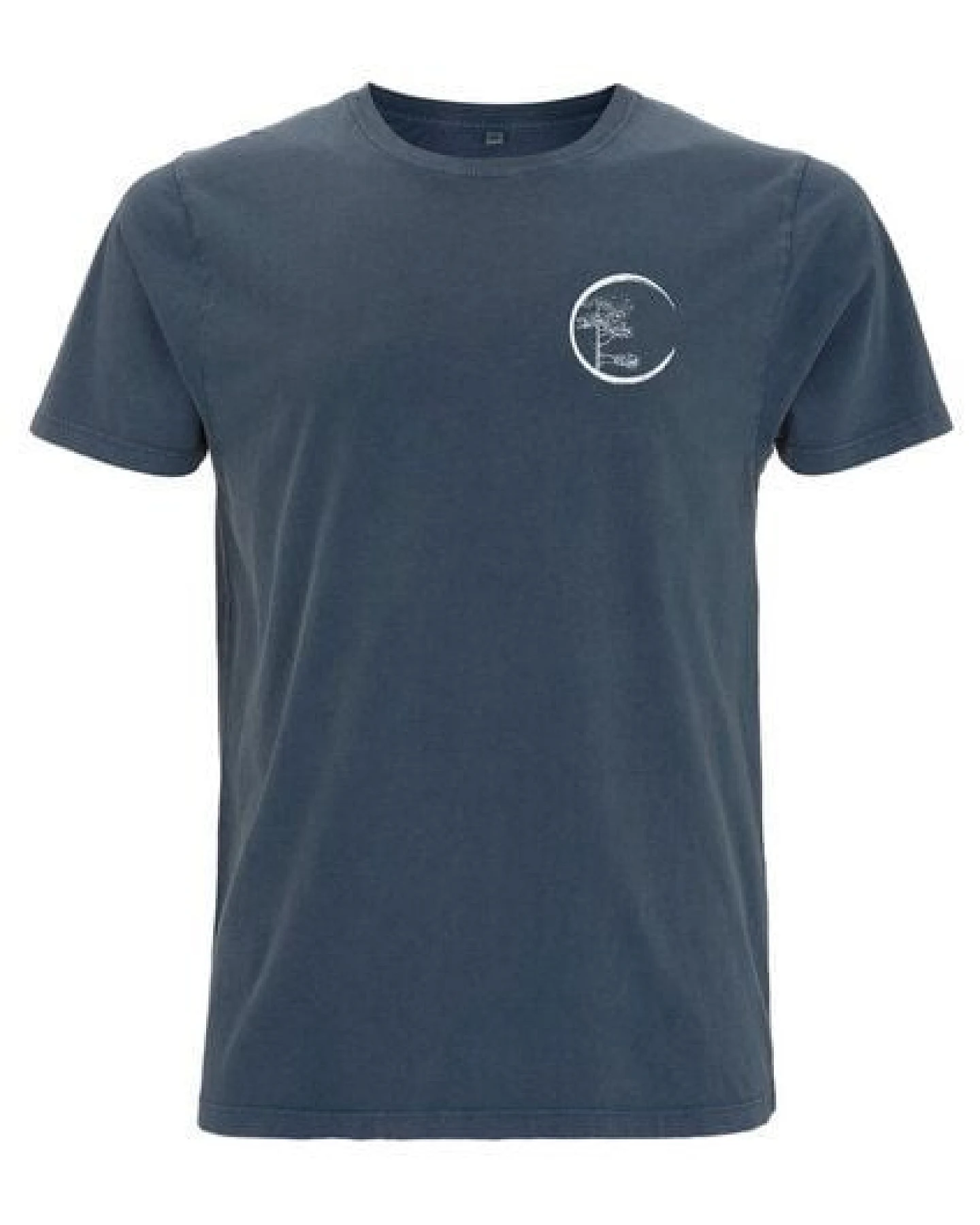 Life-Tree Shirt aus Biobaumwolle mit Brustmotiv für Herren "Circle" Stone Washed Green/Red/Blue – Ansicht 4