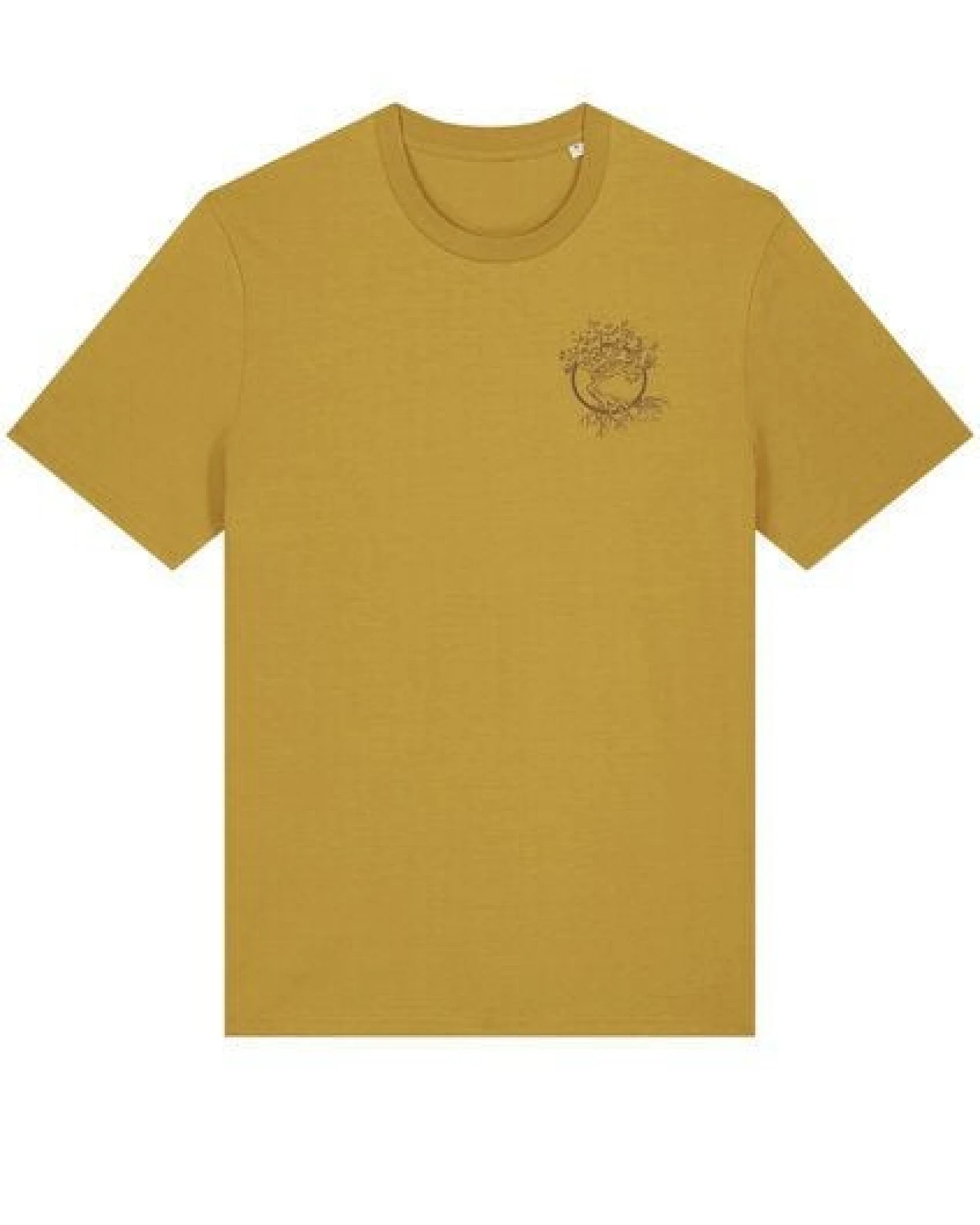 Life-Tree Shirt aus Biobaumwolle mit Brustmotiv für Herren "Olive" Burgundy / Ocre / Desert Dust beige – Ansicht 4