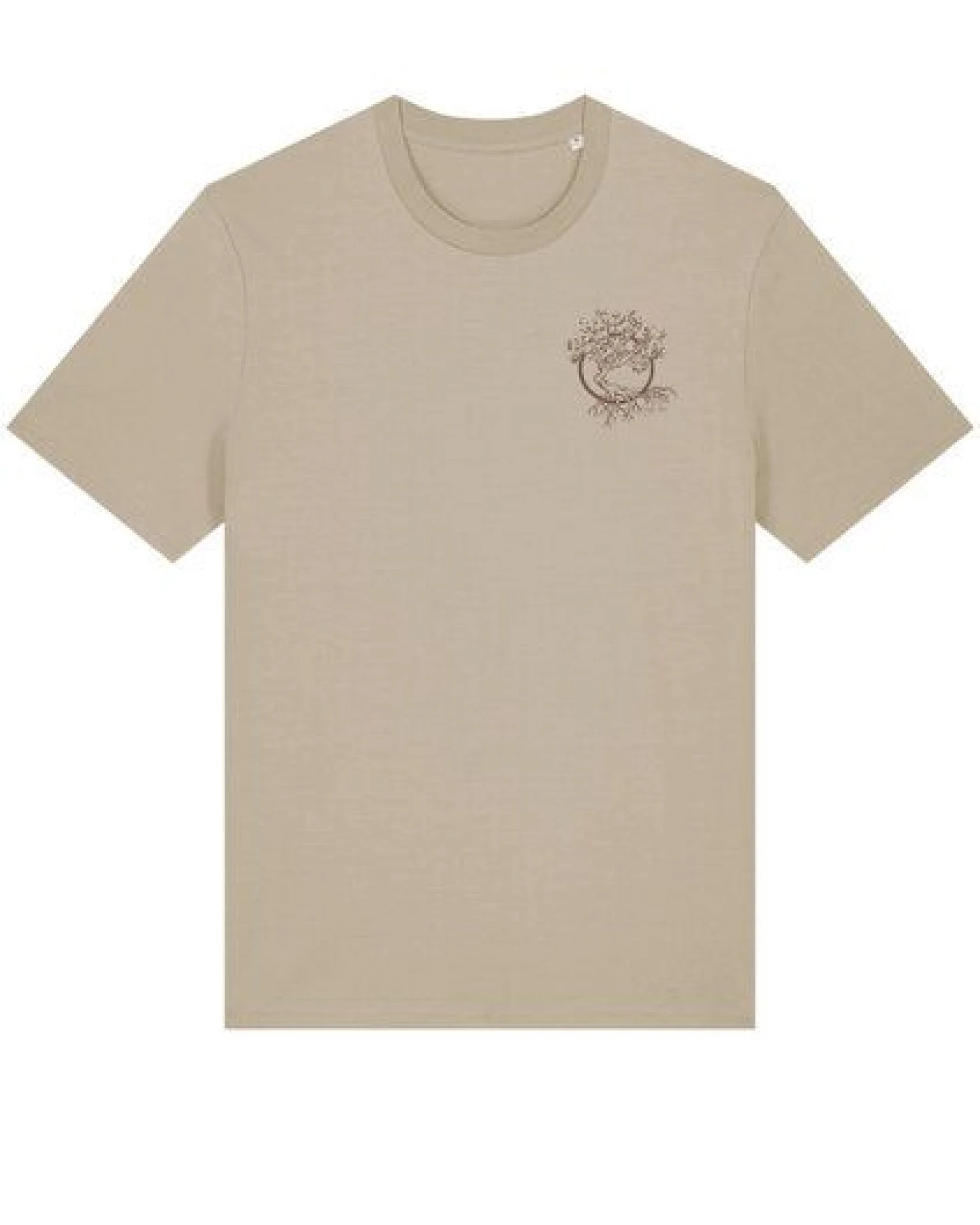 Life-Tree Shirt aus Biobaumwolle mit Brustmotiv für Herren "Olive" Burgundy / Ocre / Desert Dust beige – Ansicht 4