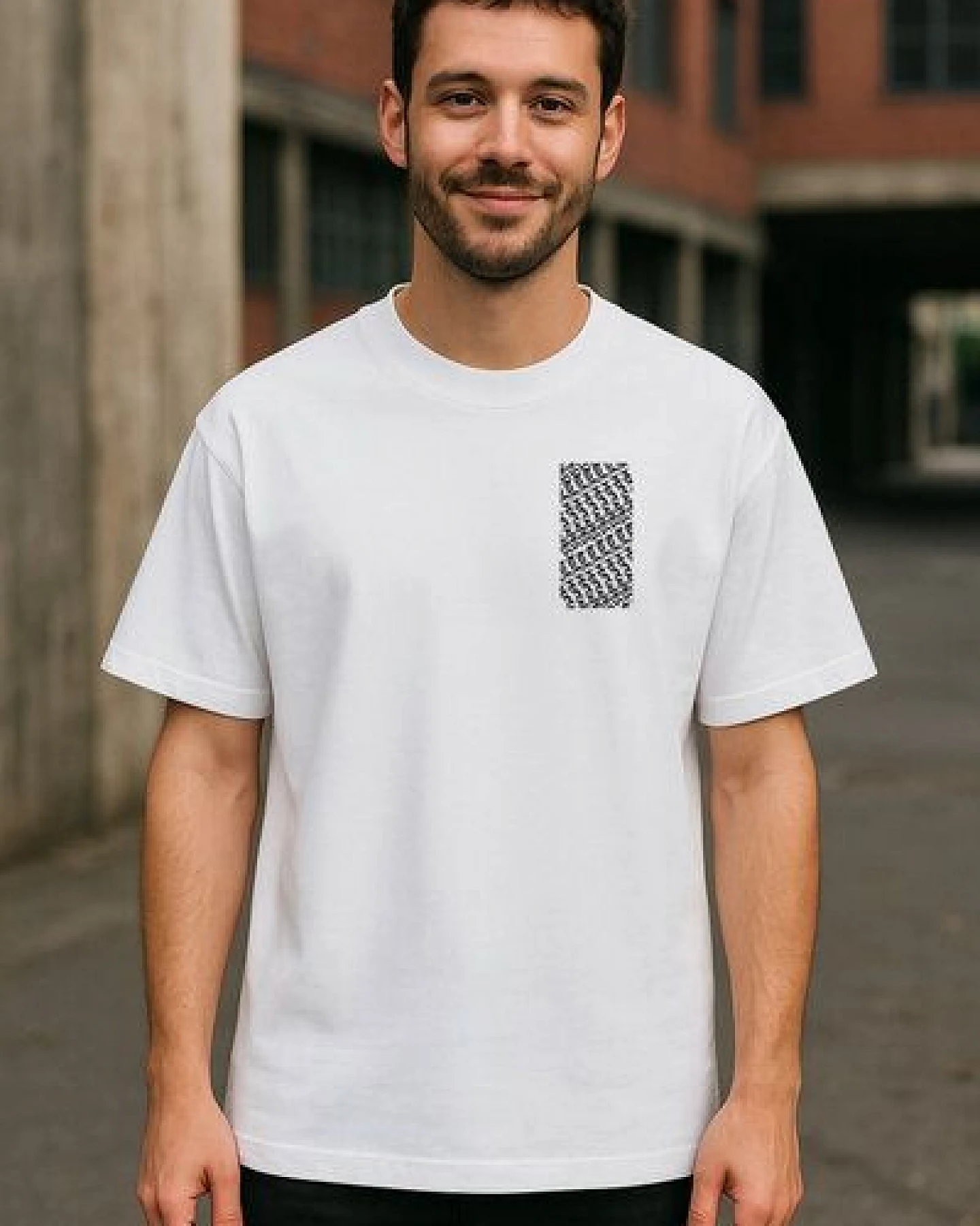 Oversized Unisex T-Shirt mit ilovemixtapes Brust-Print – fair, schwer & bio - white – Ansicht 3