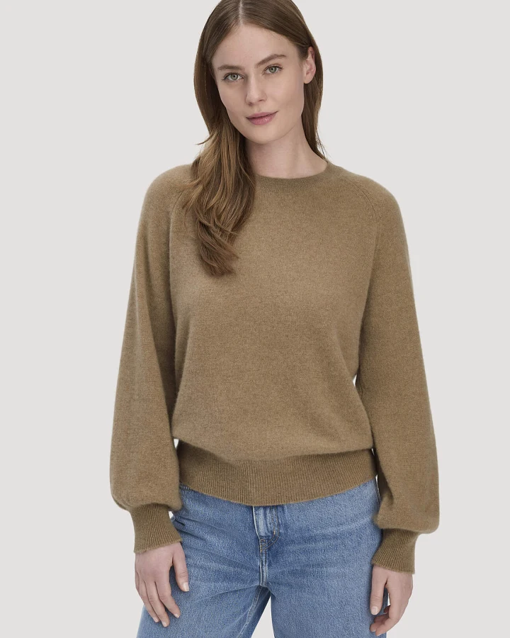 hessnatur Damen Strick Pullover Relaxed BETTER RECYCLING aus Cashmere - braun - Größe S