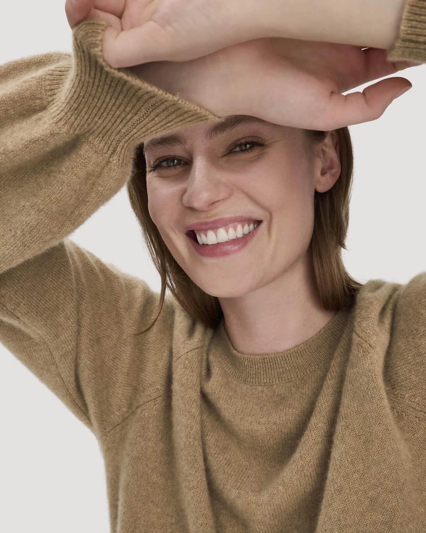 hessnatur Damen Strick Pullover Relaxed BETTER RECYCLING aus Cashmere - braun - Größe S – Ansicht 4