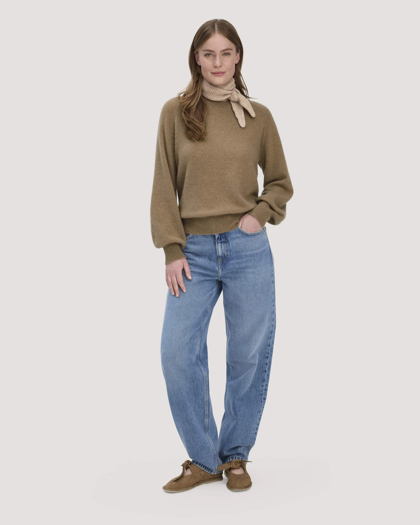 hessnatur Damen Strick Pullover Relaxed BETTER RECYCLING aus Cashmere - braun - Größe XS – Ansicht 2