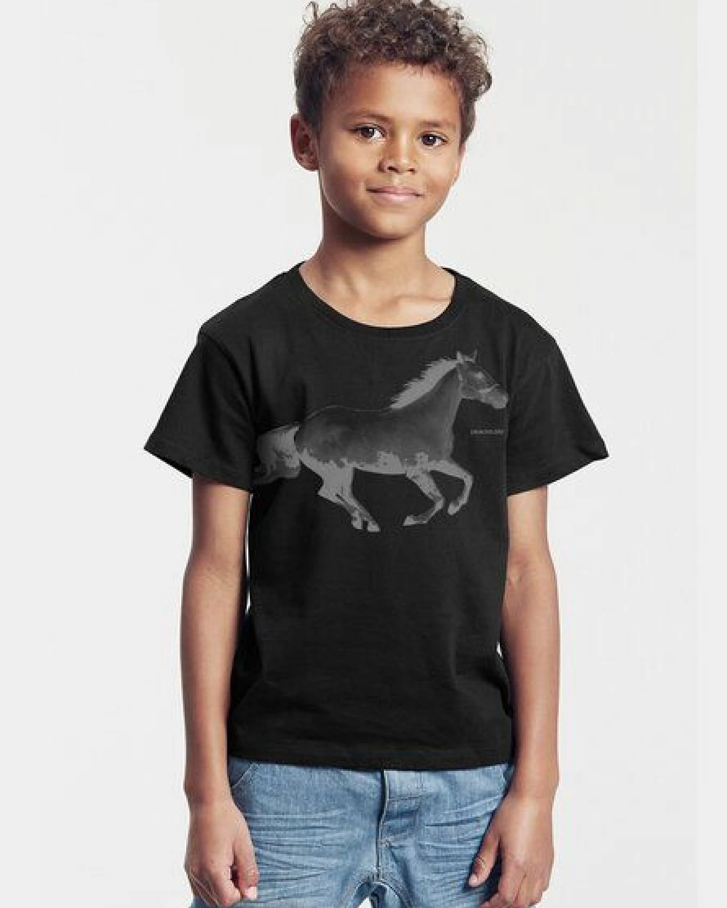 Peaces.bio - handbedruckte Biomode Bio-Kinder T-Shirt Horsepower – Ansicht 2