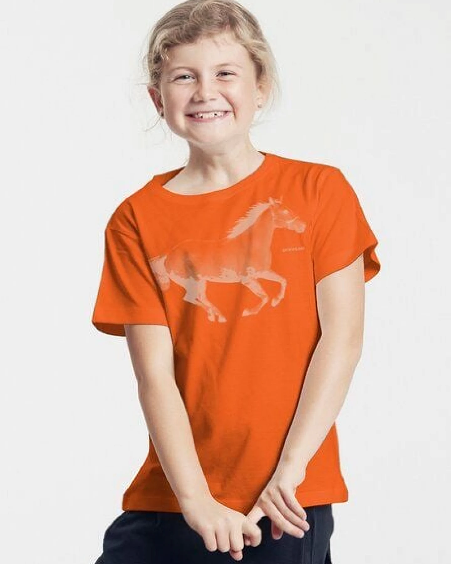 Peaces.bio - handbedruckte Biomode Bio-Kinder T-Shirt Horsepower – Ansicht 2