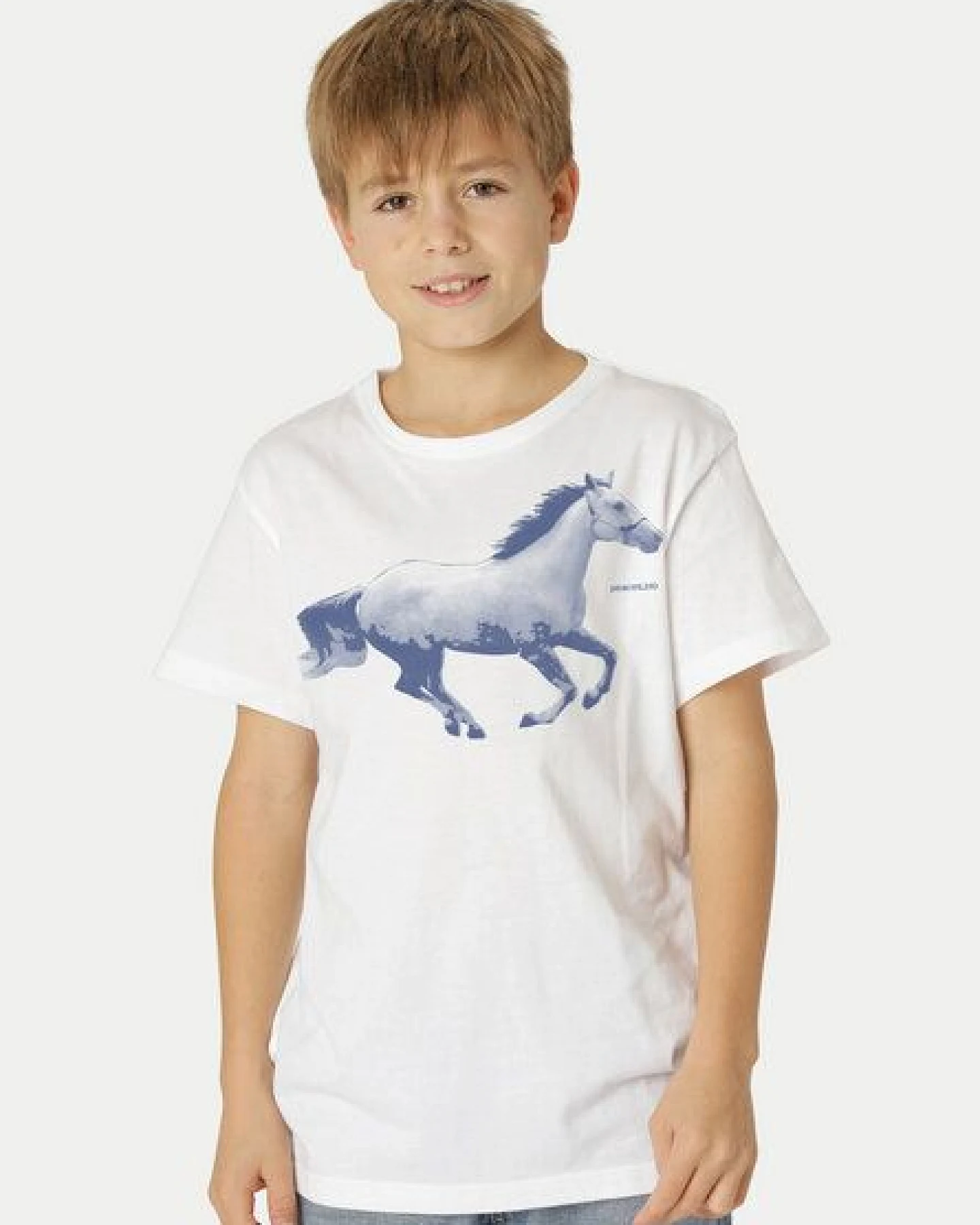 Peaces.bio - handbedruckte Biomode Bio-Kinder T-Shirt Horsepower – Ansicht 2