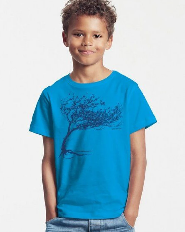 Peaces.bio - handbedruckte Biomode Bio-Kinder T-Shirt Windy Tree