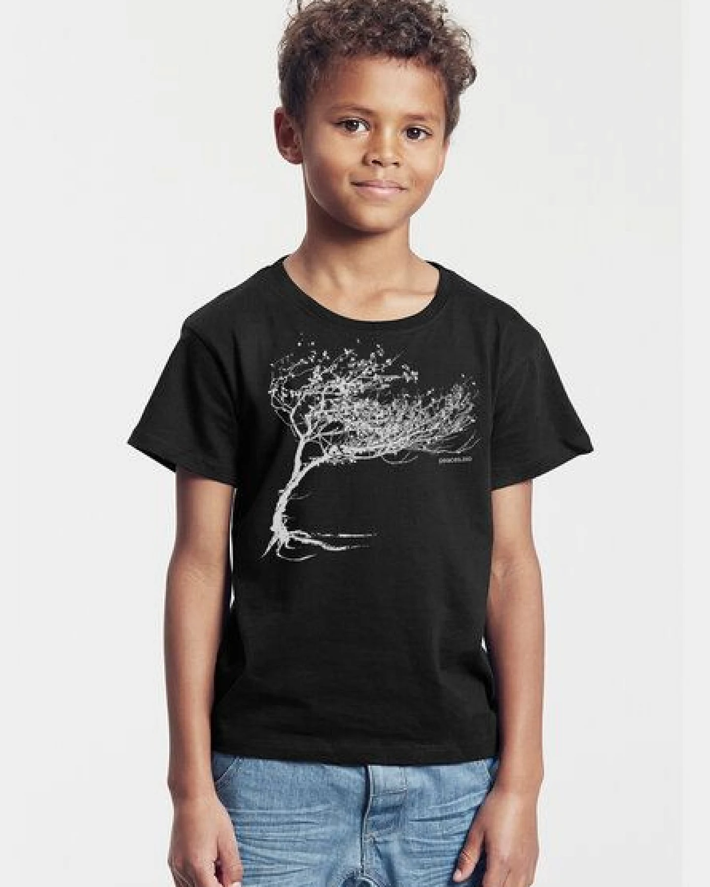 Peaces.bio - handbedruckte Biomode Bio-Kinder T-Shirt Windy Tree – Ansicht 2