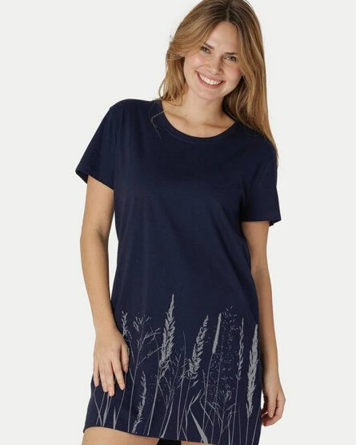 Peaces.bio - handbedruckte Biomode Longshirt Gräservielfalt Damen