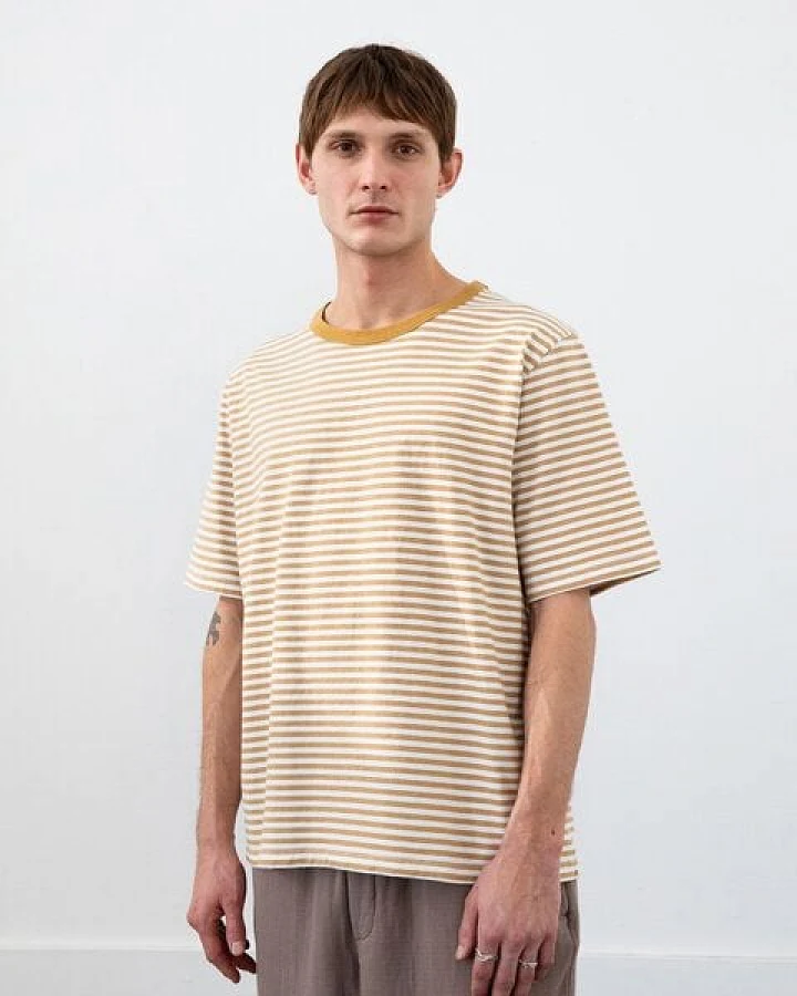 Rotholz Gestreiftes T-Shirt Bio Baumwolle