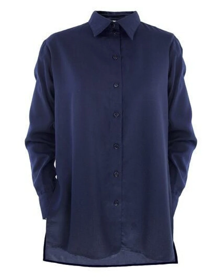 Sophia Schneider-Esleben Unisex Shirt Lui, Navy - Unisex Hemd aus Tencel