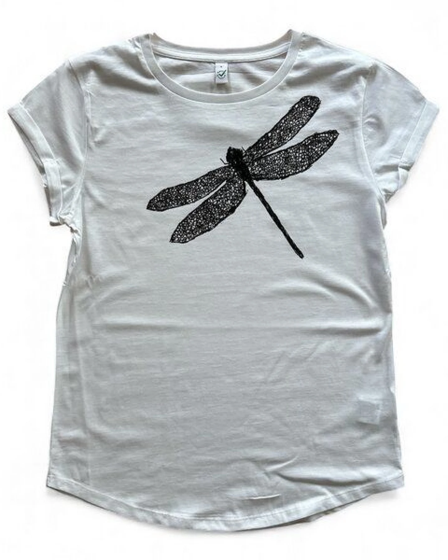ilovemixtapes Damen Bio T-Shirt „Libelle“ – handgezeichnet & handbedruckt – Ansicht 2