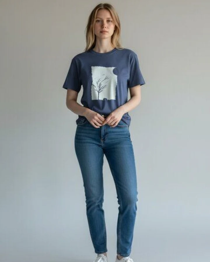 ilovemixtapes Damen T-Shirt „Fuchs im Wald“ – Bio-Baumwolle, handbedruckt, fair & nachhaltig